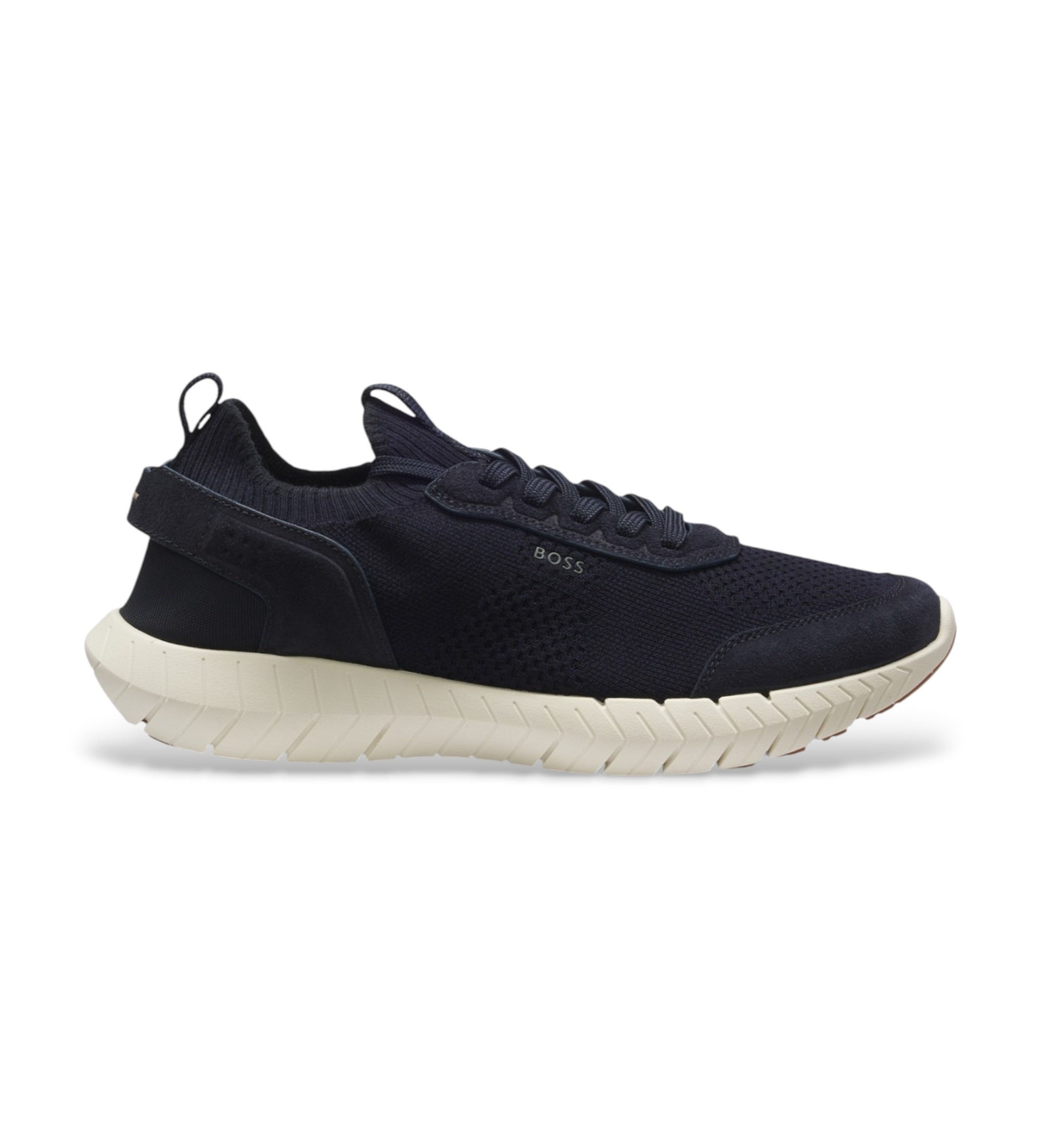 BOSS für Herren. 50573561 Motion Knit Sneakers Marineblau (43), Wohnung, Schnürsenkel, Lässig
