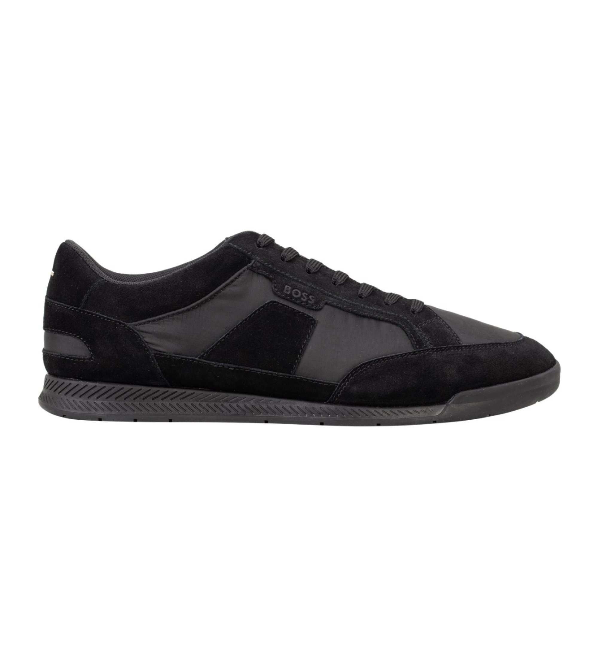 BOSSvoor mannen. 50557883 Zwarte Nitan sneakers (44), Plat, Veters, Casual