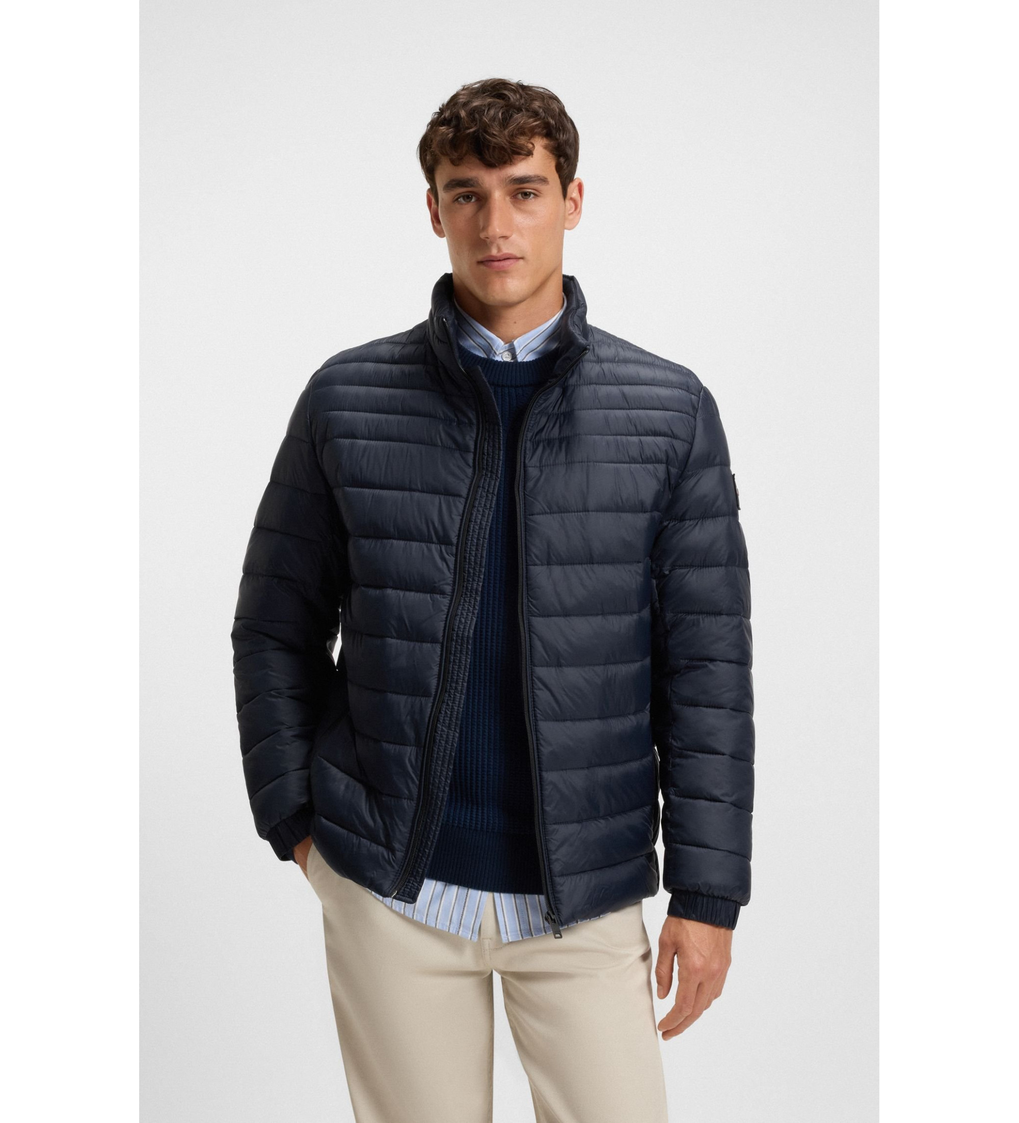 BOSSvoor mannen. 50530822 Jas Oden2 marine (46), Casual, Polyamide, Marineblauw
