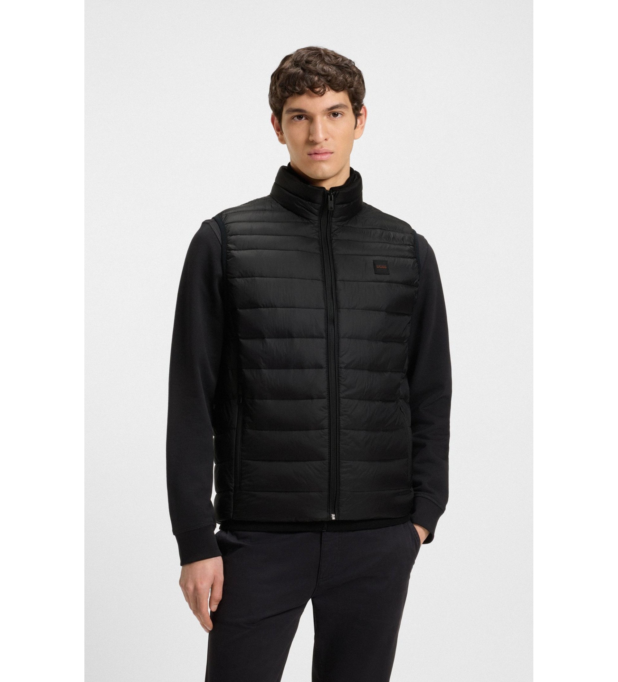 BOSS für Herren. 50530966 Weste Oden schwarz (48), Lässig, Polyamid