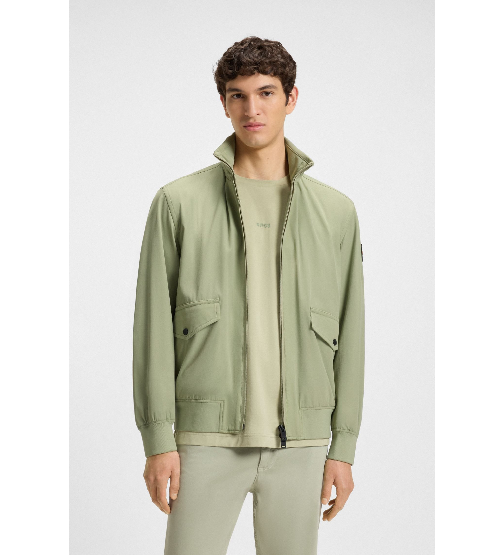 BOSSvoor mannen. 50543389 Ohice groene jas (56), Casual, Polyester