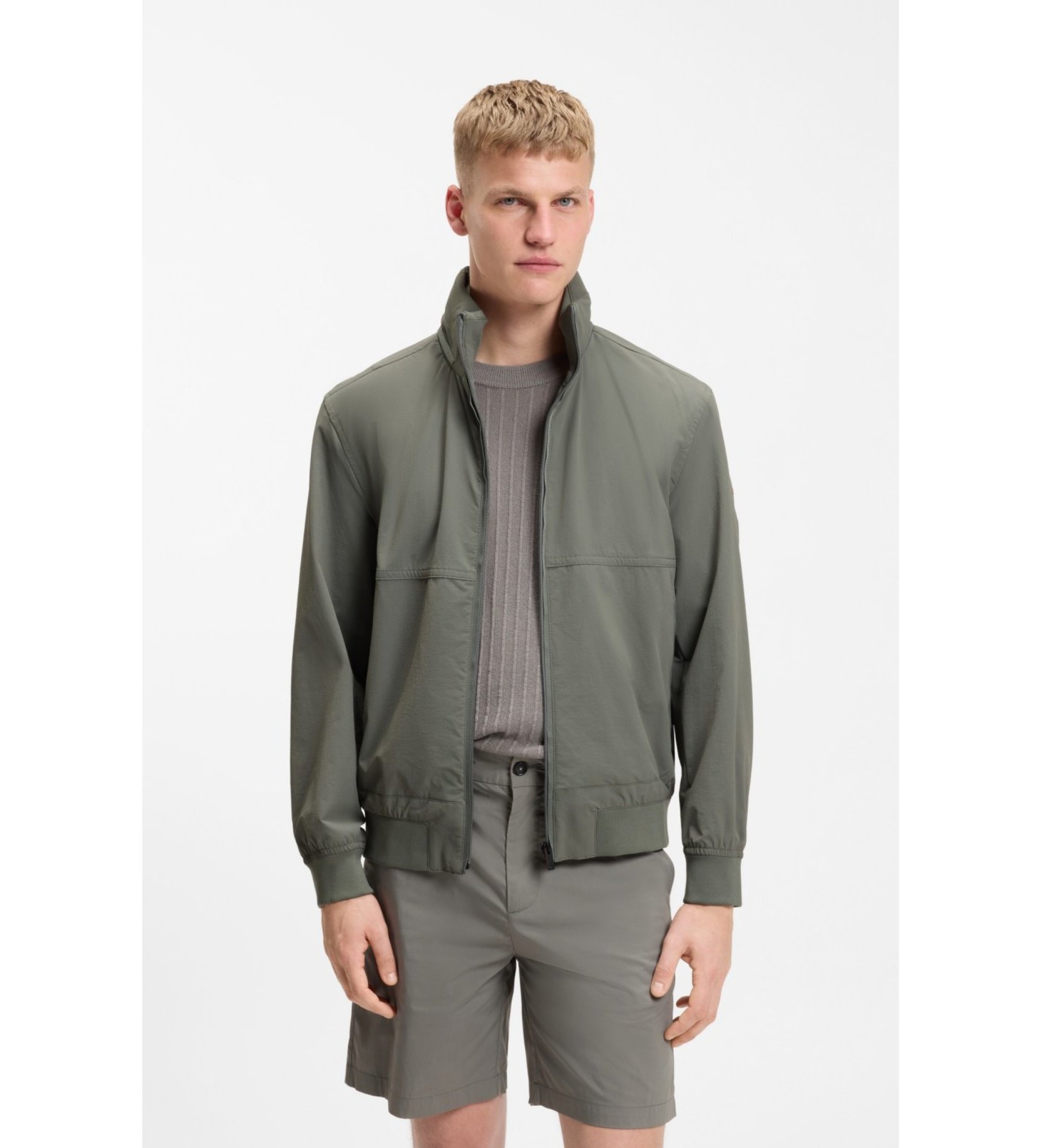 BOSS für Herren. 50551861 Graue Okri Jacke (52), Lässig, Polyamid, Langarm