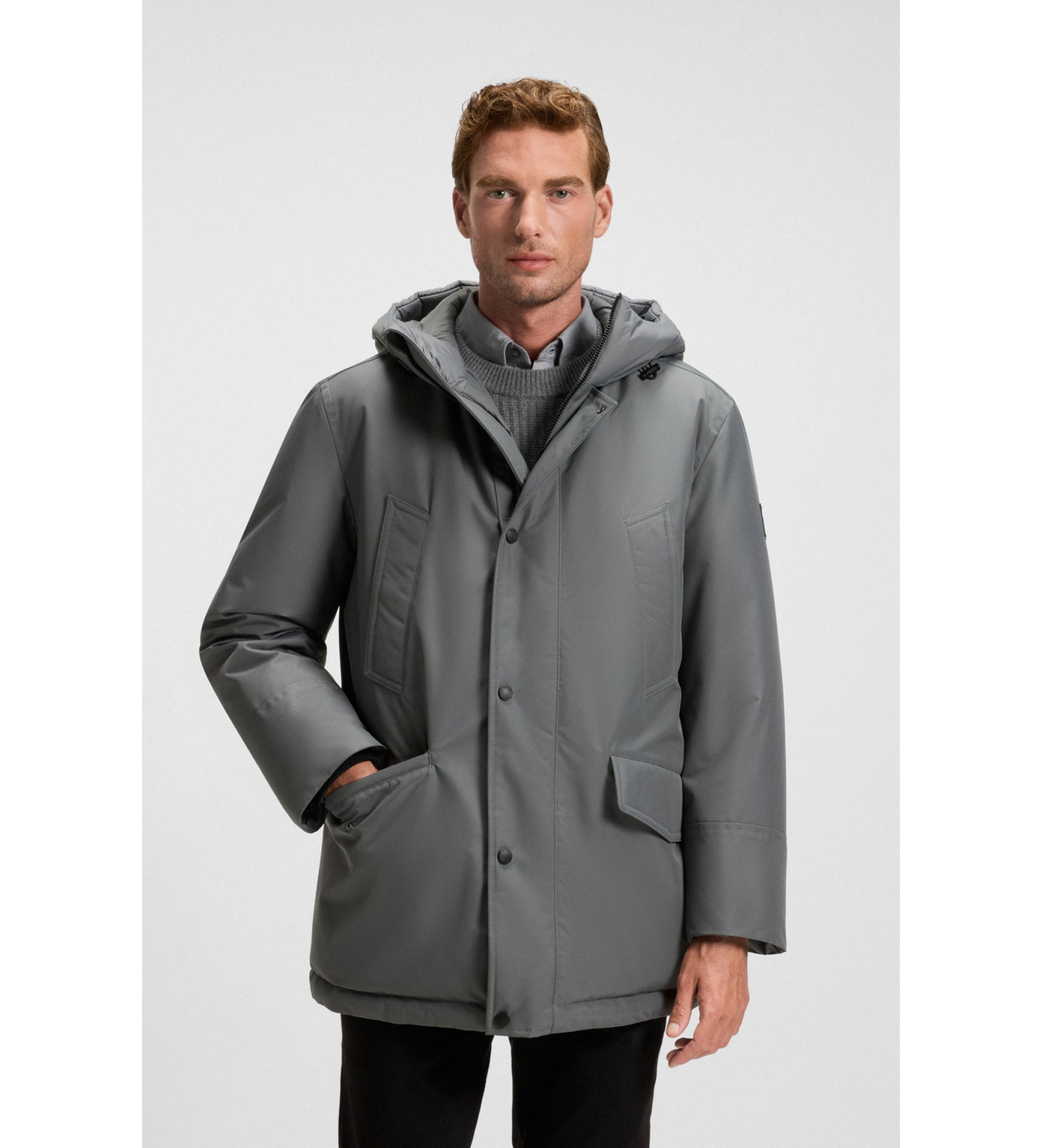 BOSS für Herren. 50547078 Osis Jacke grau (50), Lässig, Polyester