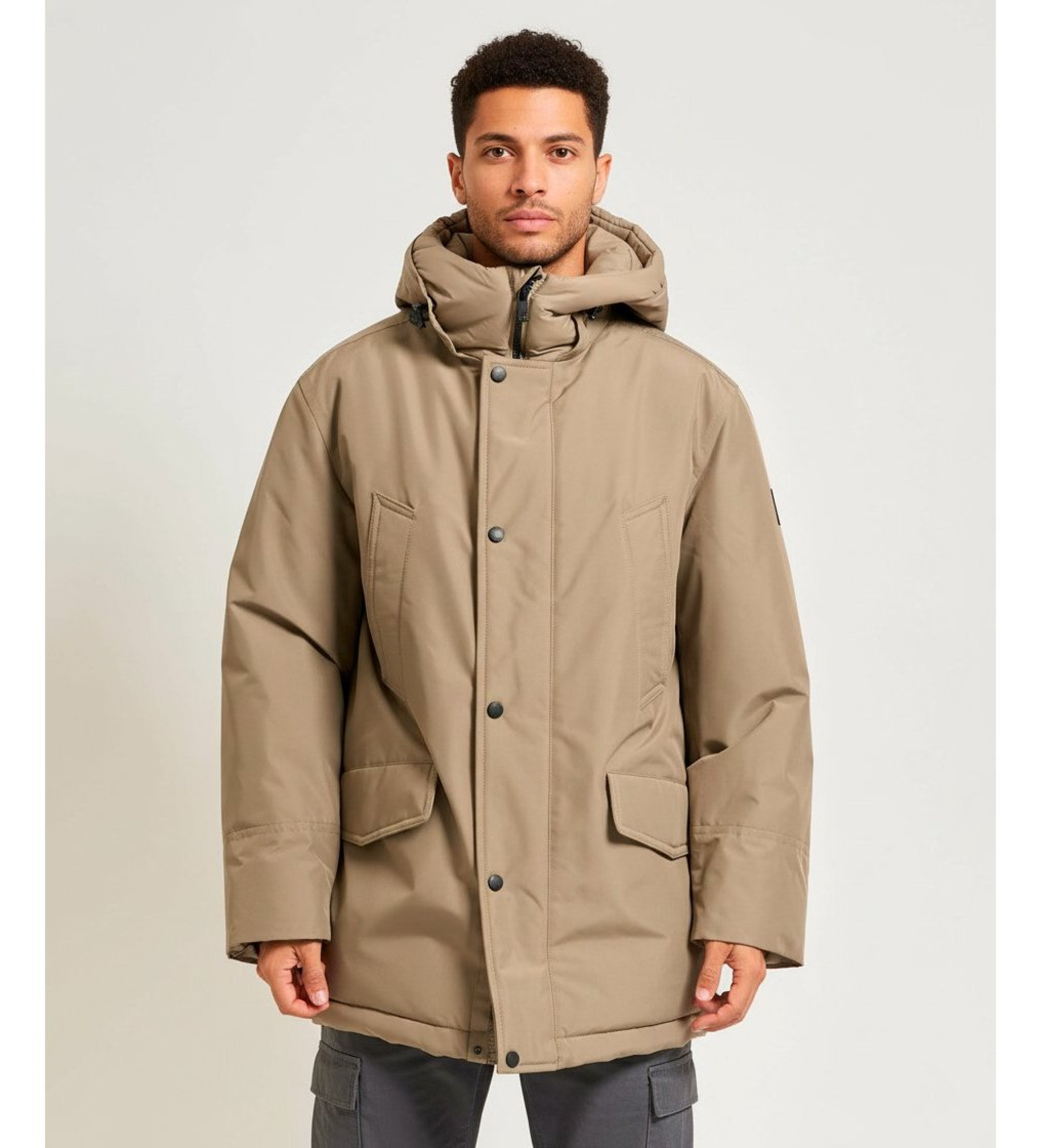BOSS für Herren. 50547078 Parka Osiass beige (48), Lässig, Polyester