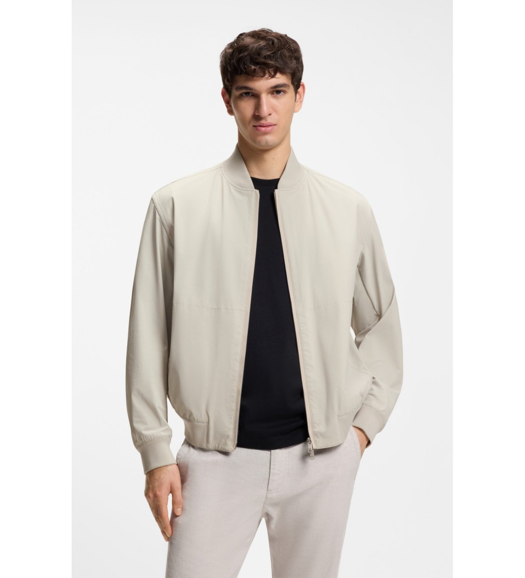 BOSS für Herren. 50556462 Regular Fit Jacke Multi-Stretch-Membran beige (52), Lässig, Polyamid, Langarm