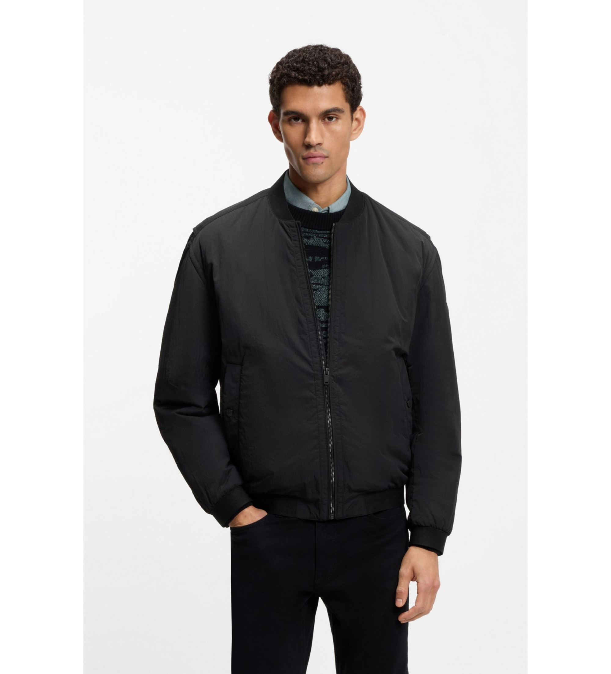 BOSS für Herren. 50555846 Ovarsi Jacke schwarz (54), Lässig, Polyester