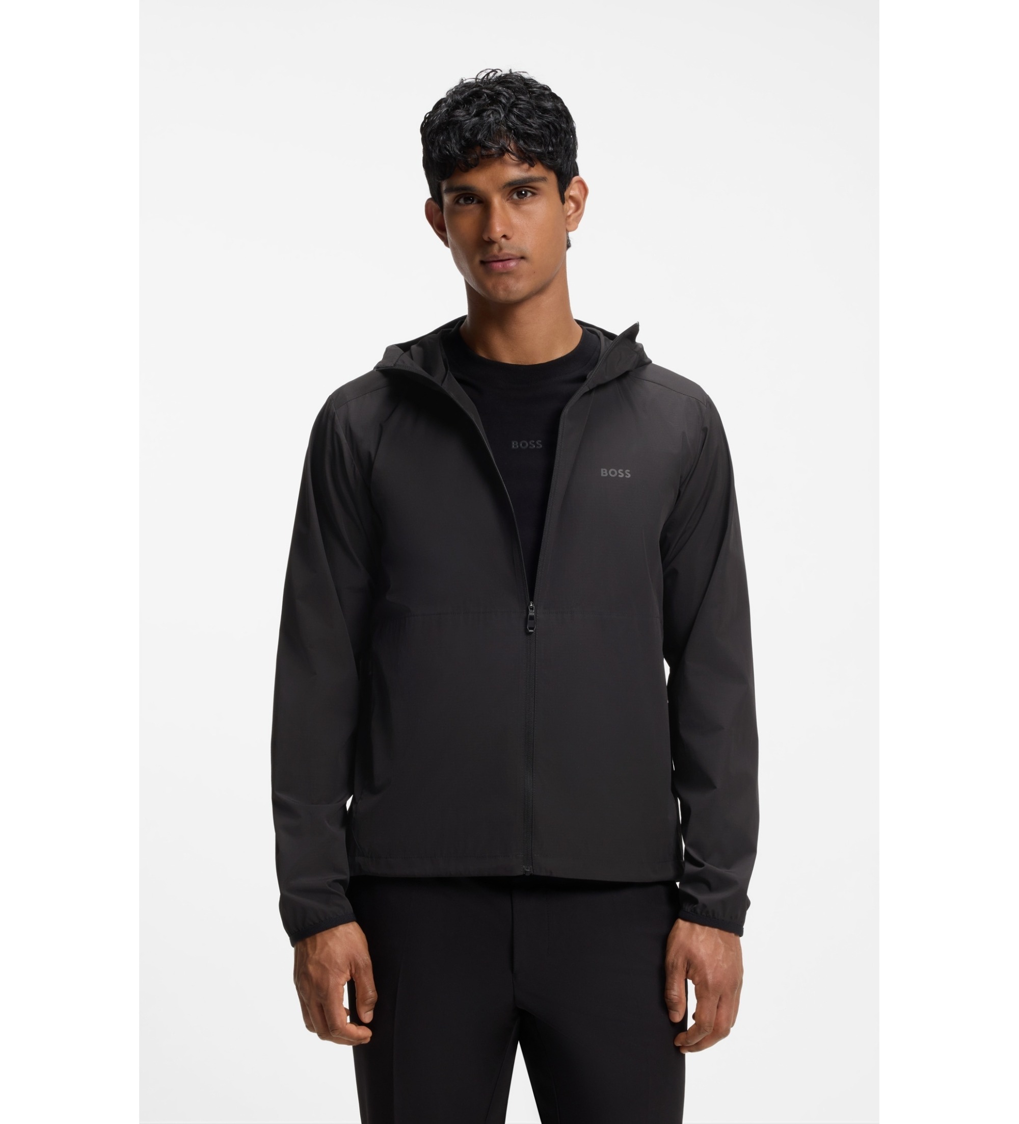 BOSS für Herren. 50561385 Airynix Jacke mit Kapuze schwarz (XL), Lässig, Sportlich, Polyester