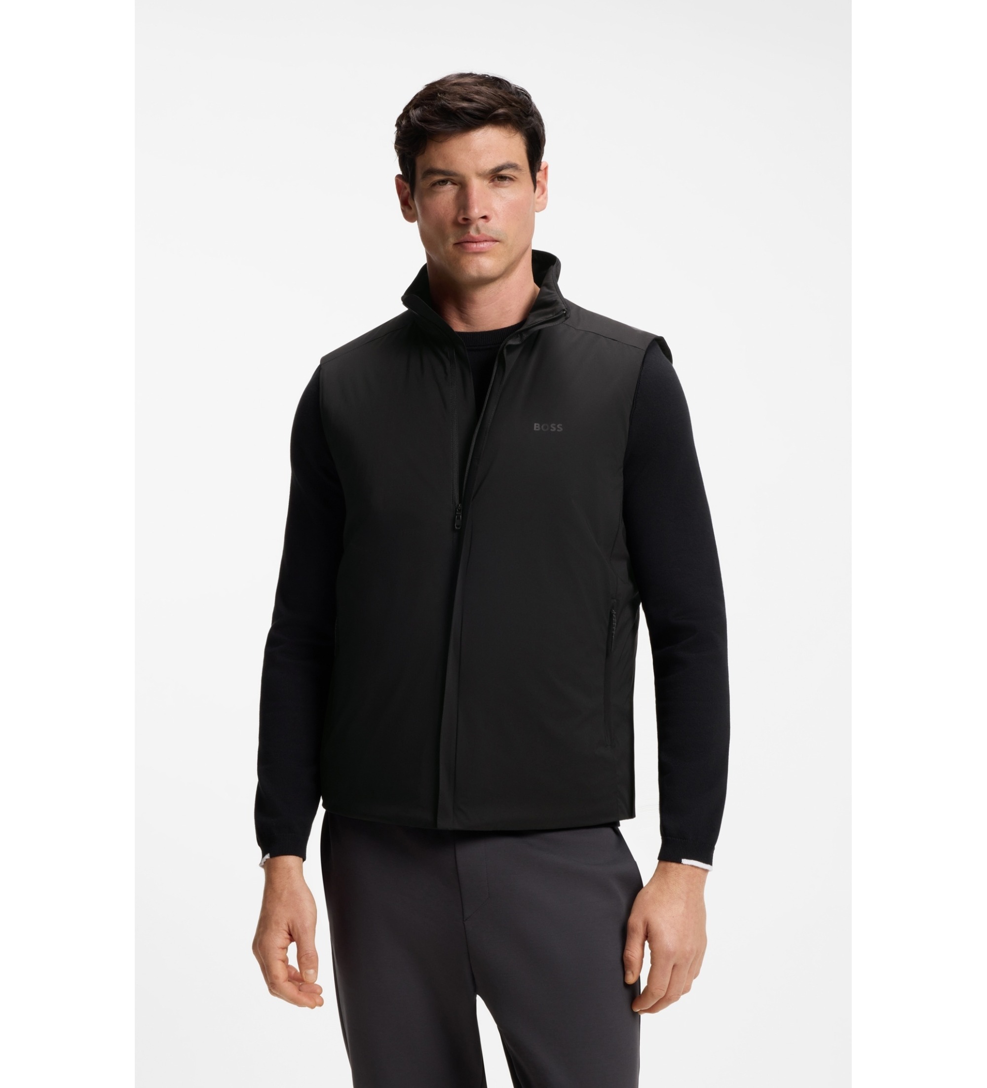 BOSS für Herren. 50551055 Schwarze Weste X (S), Lässig, Synthetisch