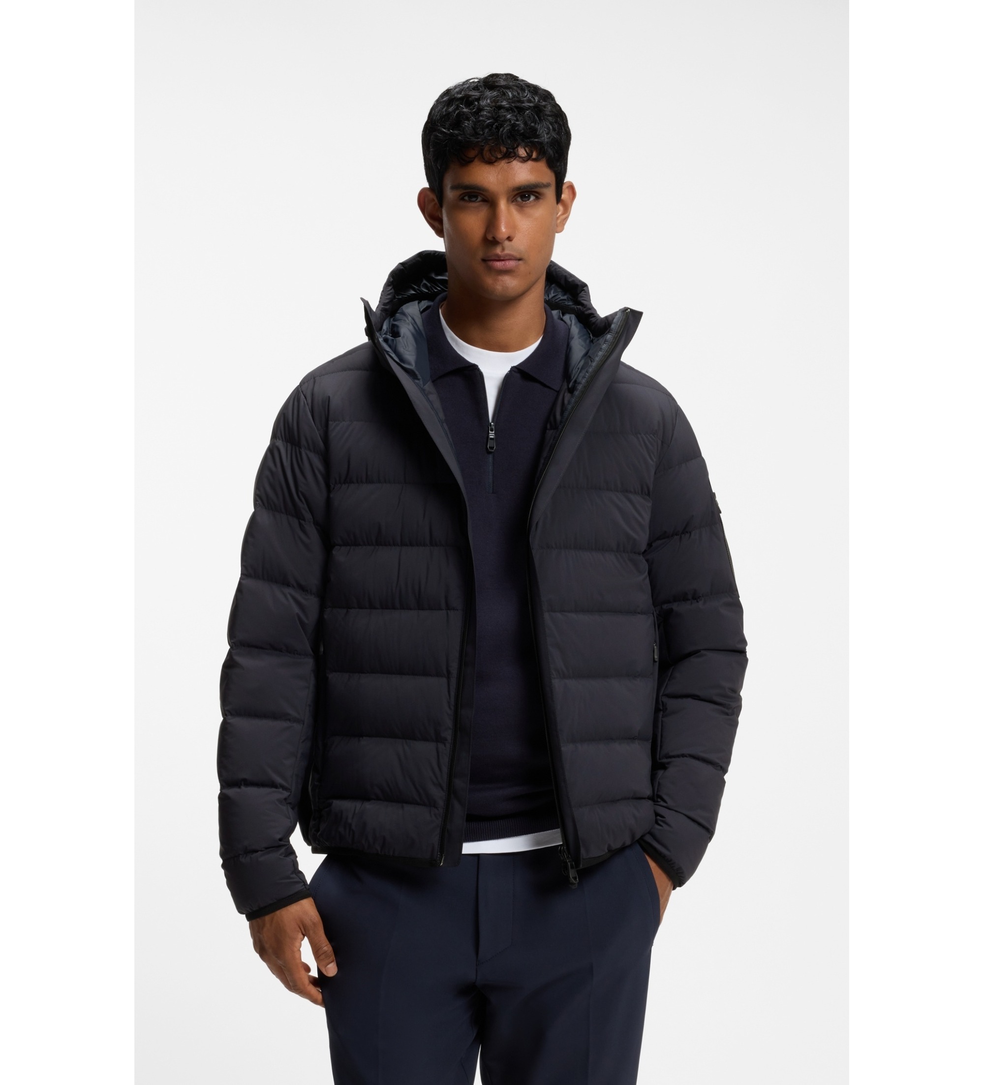 BOSSvoor mannen. 50551893 Jas OW Riplite marineblauw (S), Casual, Synthetisch