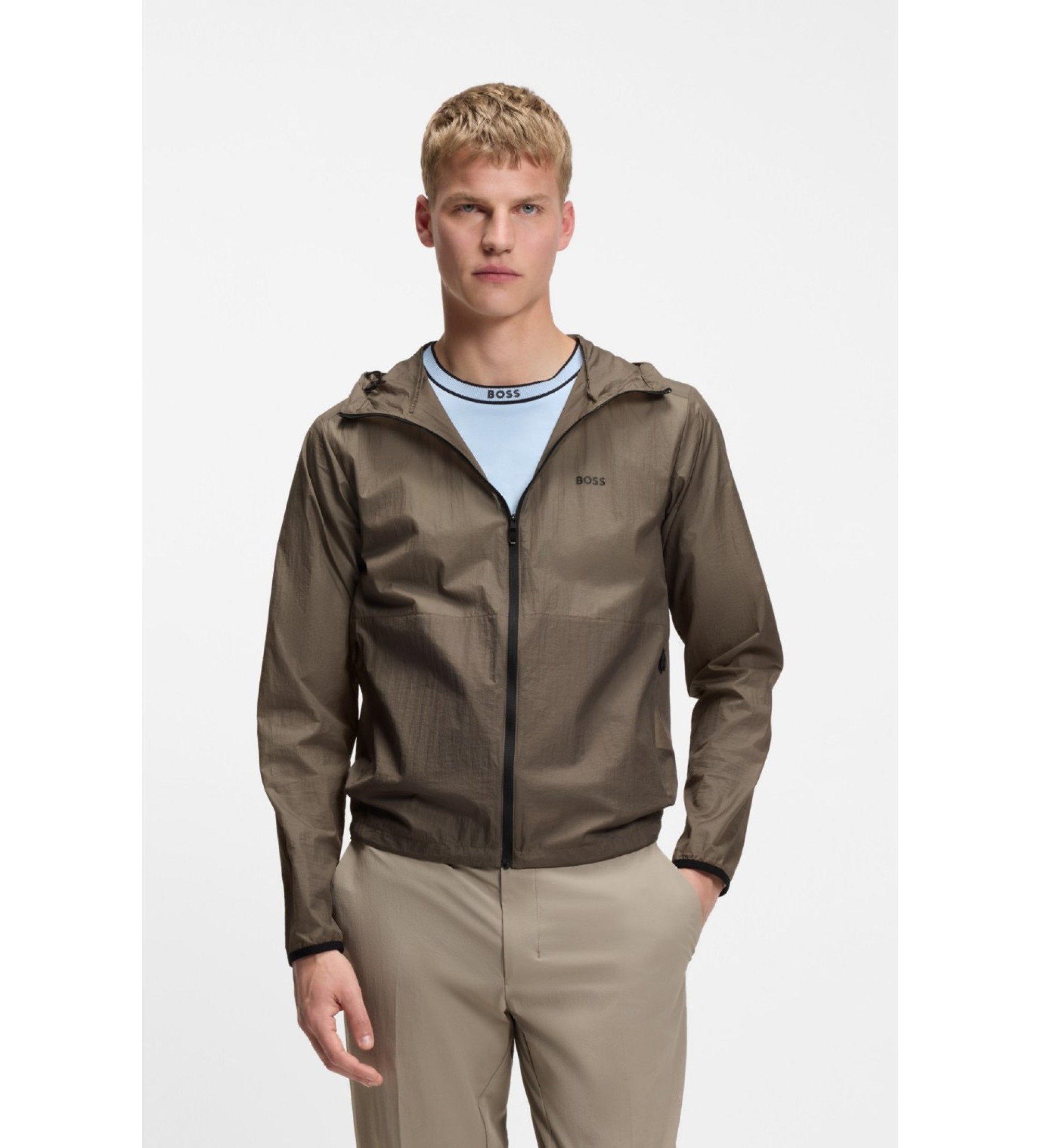 BOSS für Herren. 50558877 Airynix Jacke grün (L), Lässig, Polyester