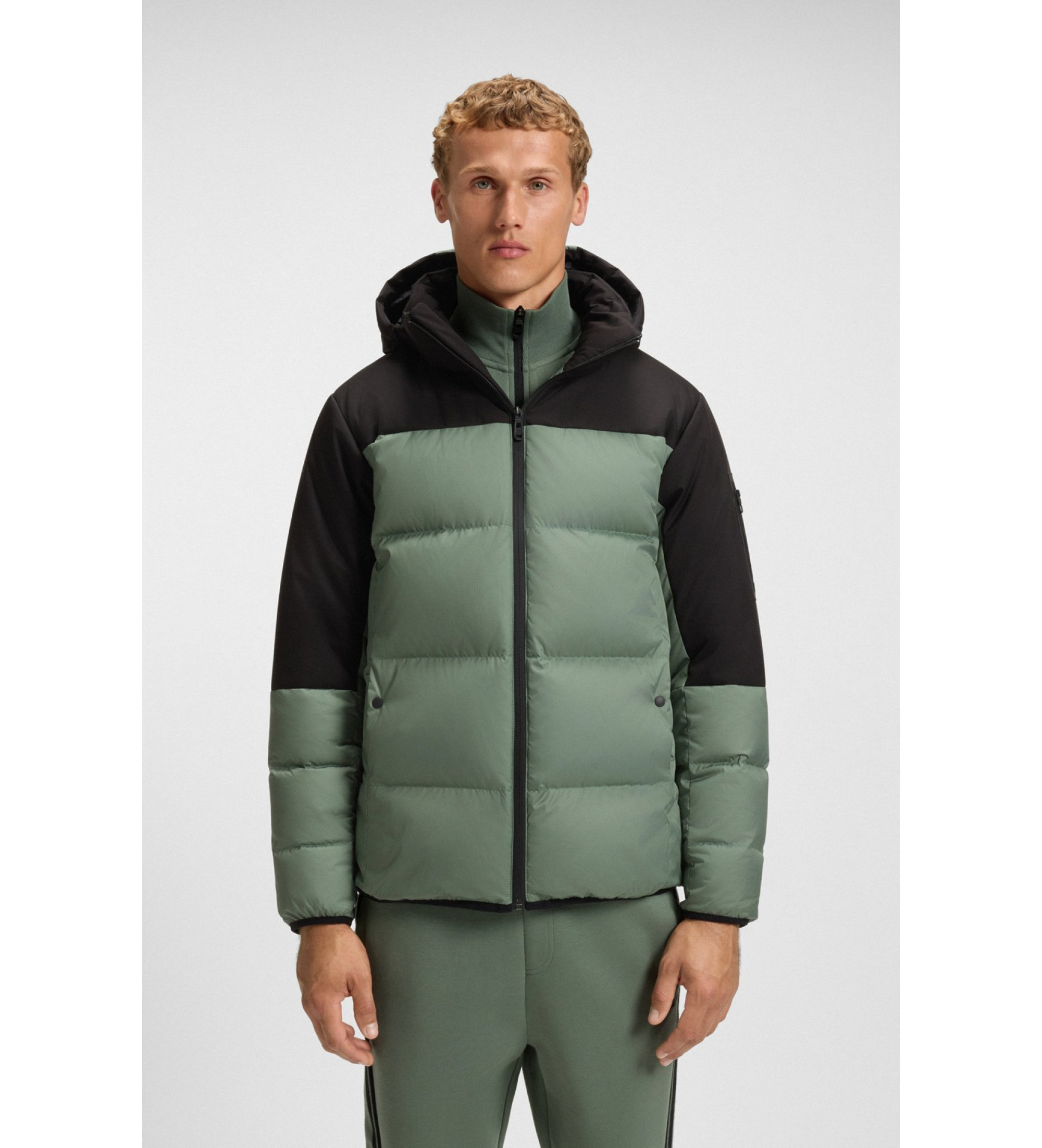 BOSS für Herren. 50548693 OW Block Mantel grün (3XL), Lässig, Polyester