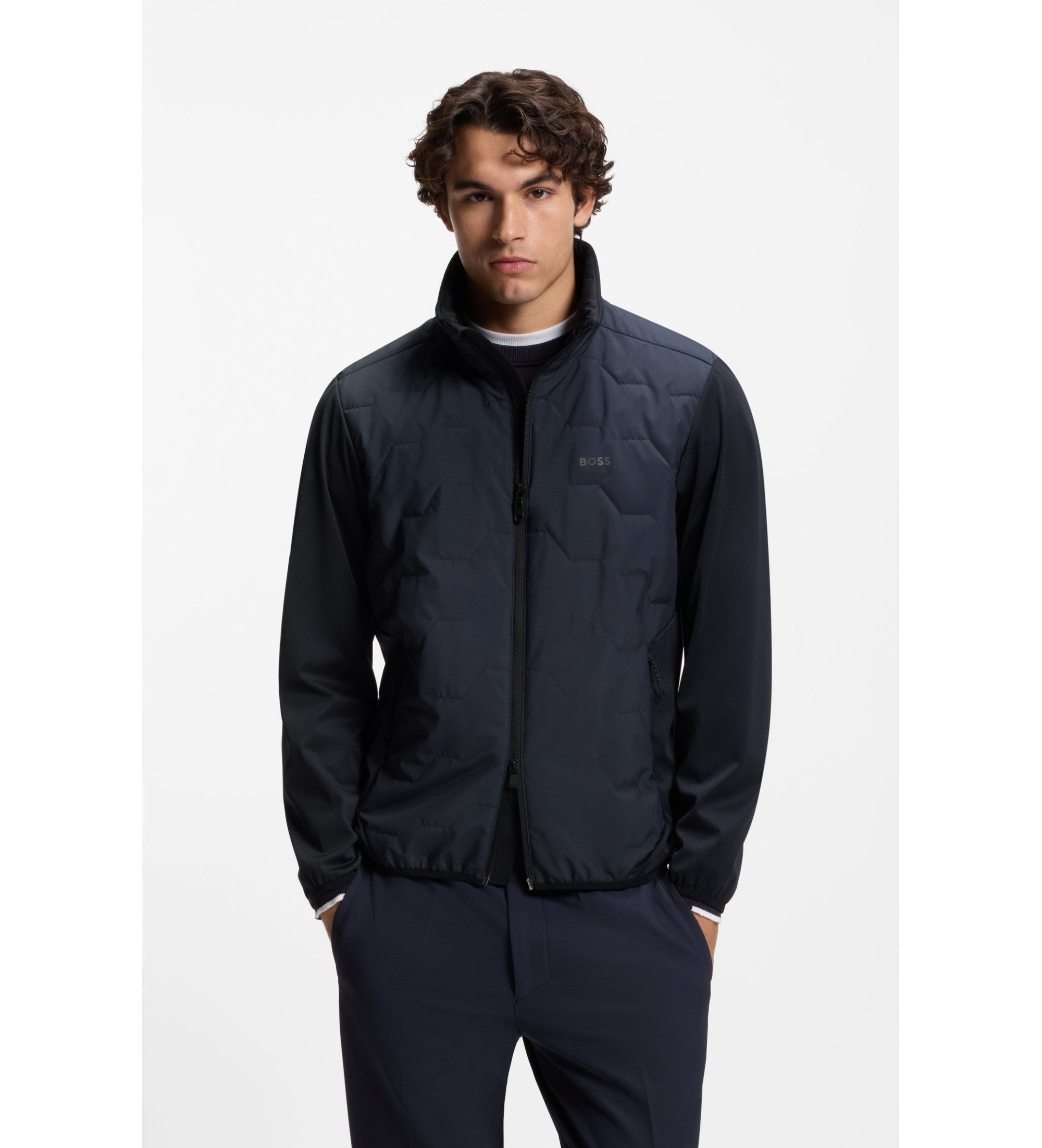 BOSS für Herren. 50551104 Active Jacke navy (M), Sportlich, Polyester, Langarm, Marine