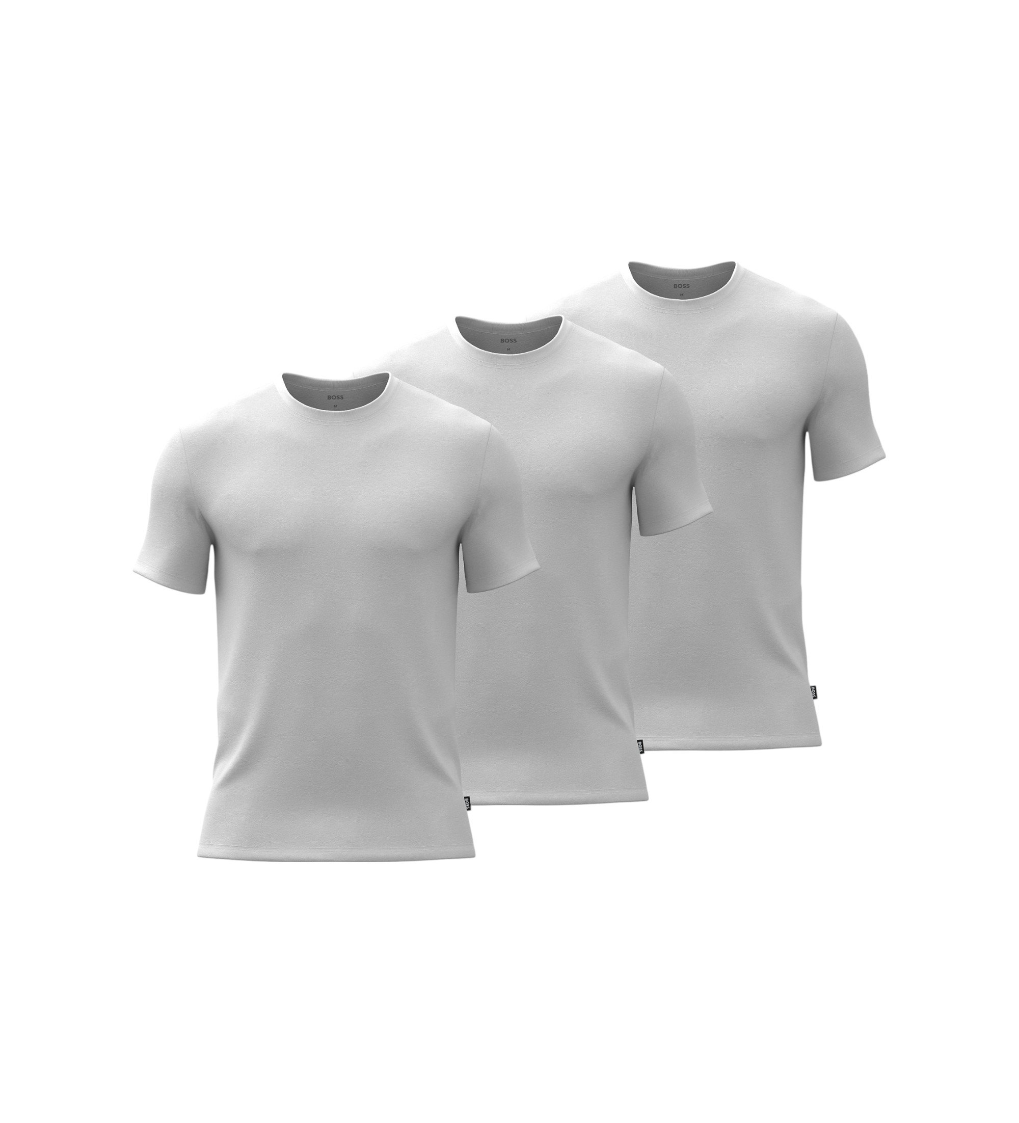 BOSS für Herren. 50534019 3er-Set Bambus-T-Shirts (L), Weiß, Heimtextilien, Baumwolle, Kurzarm