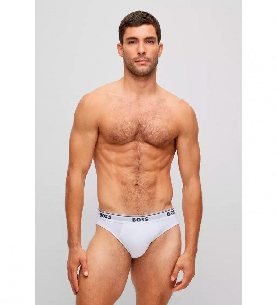 BOSS für Herren. 50475273 3er-Pack weiße Logo-Slips (S), Heimtextilien, Baumwolle