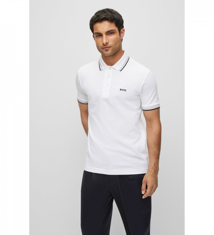BOSS für Herren. 50469055 Polo Paddy weiß (M), Lässig, Baumwolle, Kurzarm