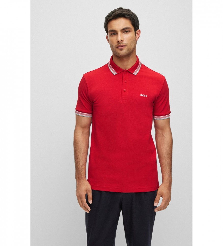 BOSS für Herren. 50469055 Polo Paddy rot (S), Lässig, Baumwolle, Kurzarm