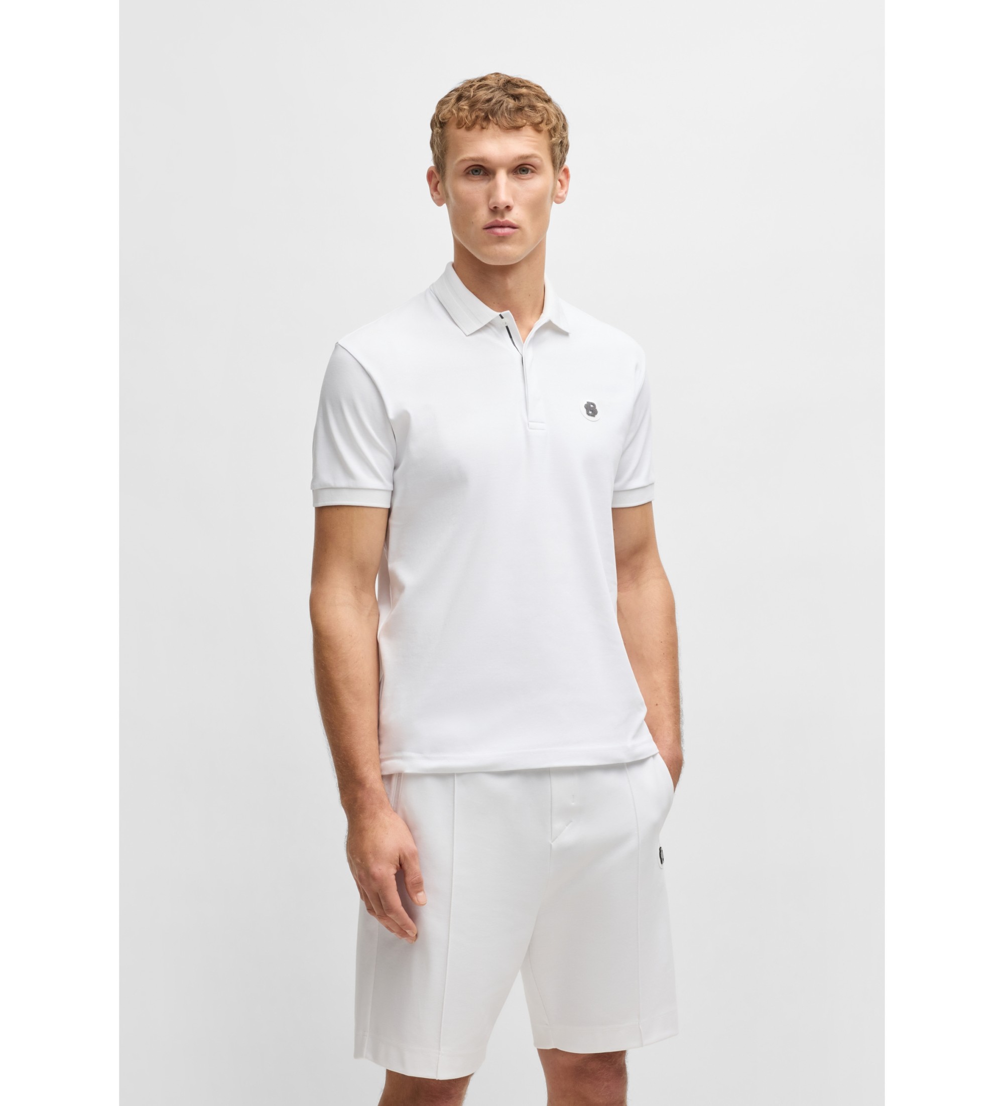 BOSSvoor mannen. 50533273 Paddy TL wit poloshirt (M), Casual, Katoen, Korte mouwen