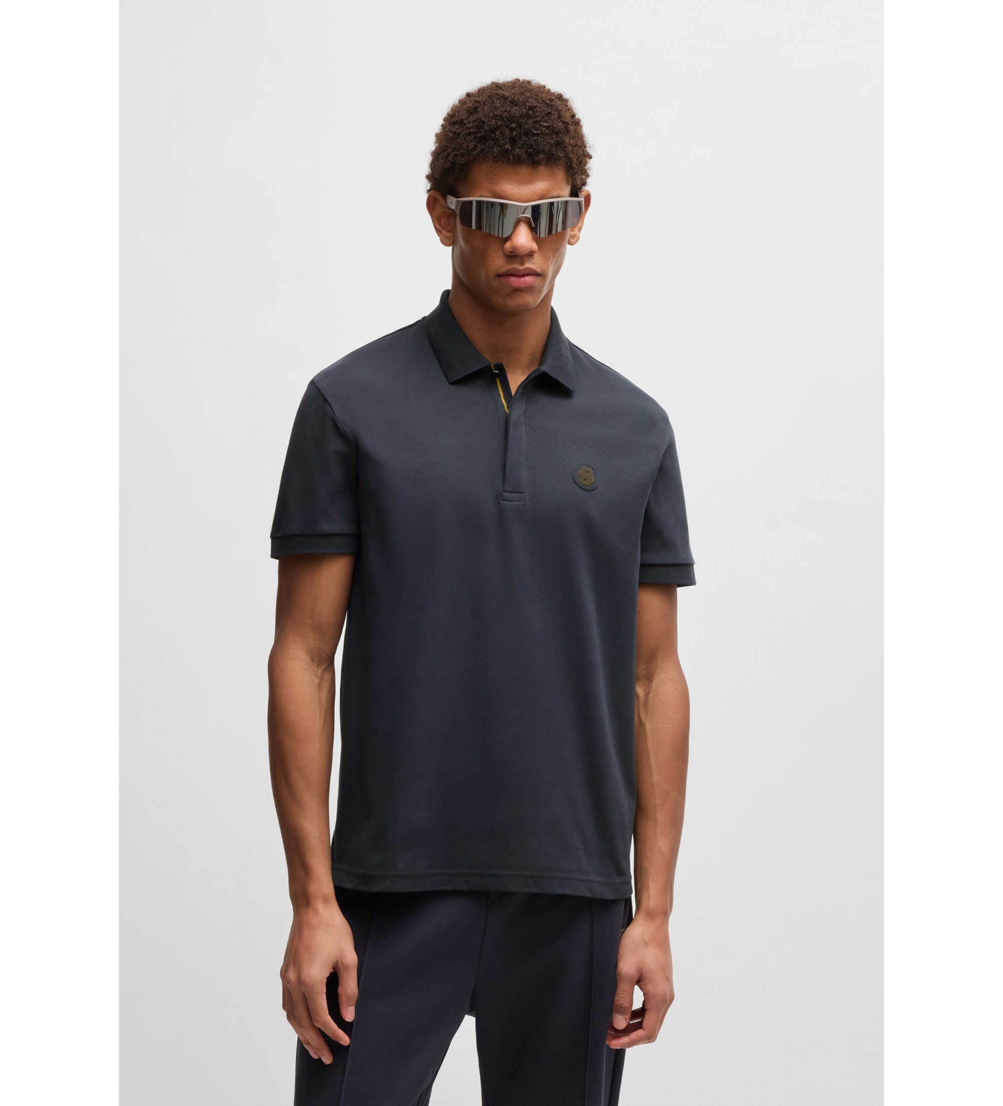 BOSSvoor mannen. 50533273 Paddy TL marine polo (XL), Casual, Katoen, Korte mouwen, Marineblauw