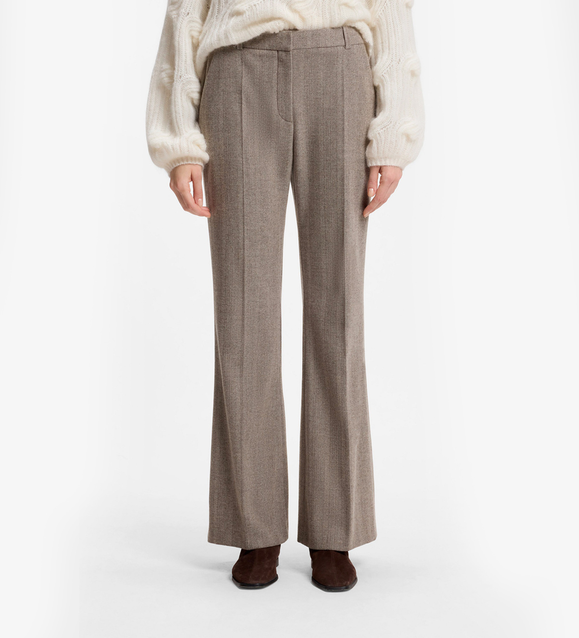BOSS für Damen. 50567927 Hose Tanalea taupe (42), Lässig, Klassisch, Polyester