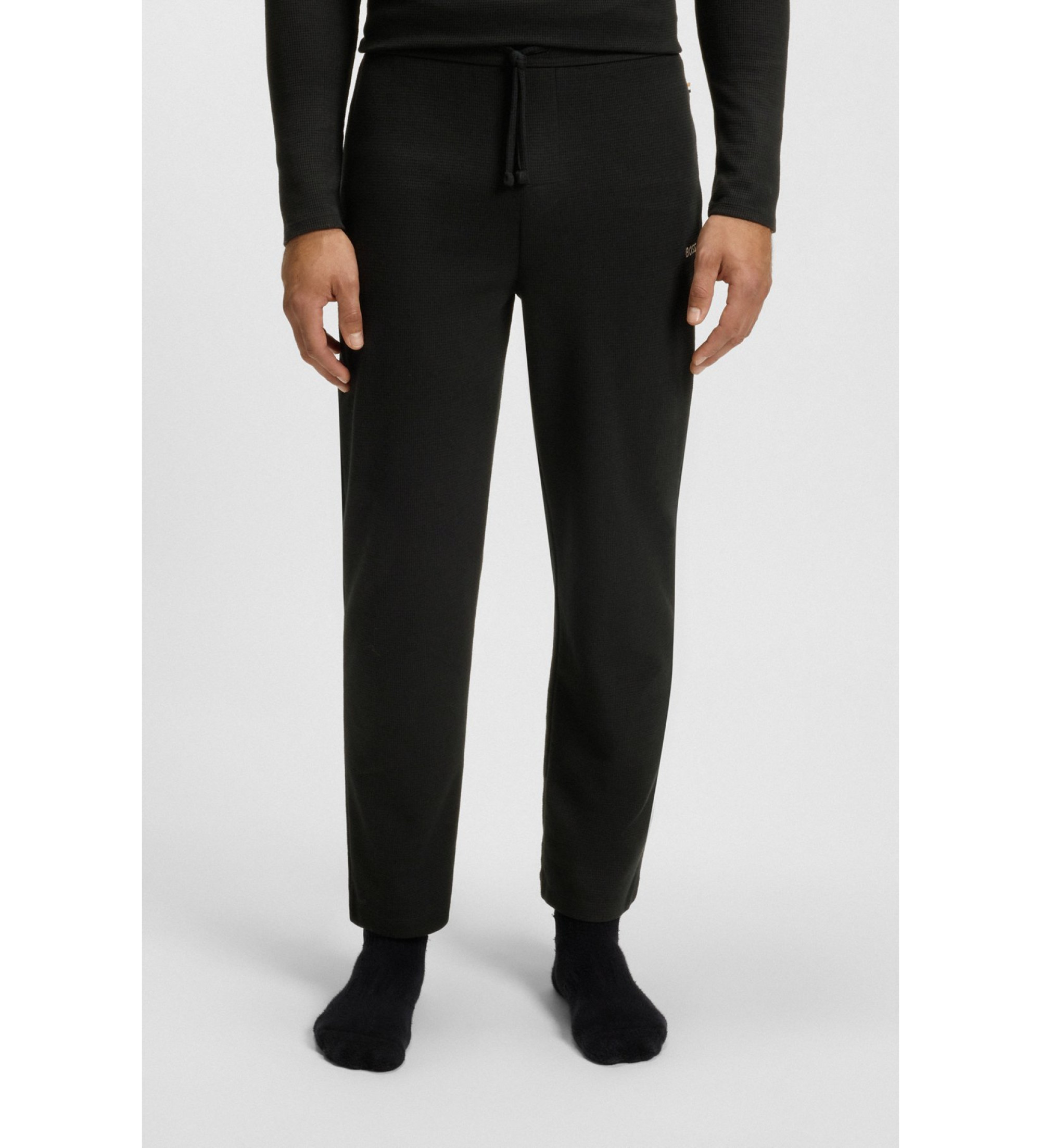 BOSS für Herren. 50535877 Waffelhose schwarz (S), Heimtextilien, Baumwolle