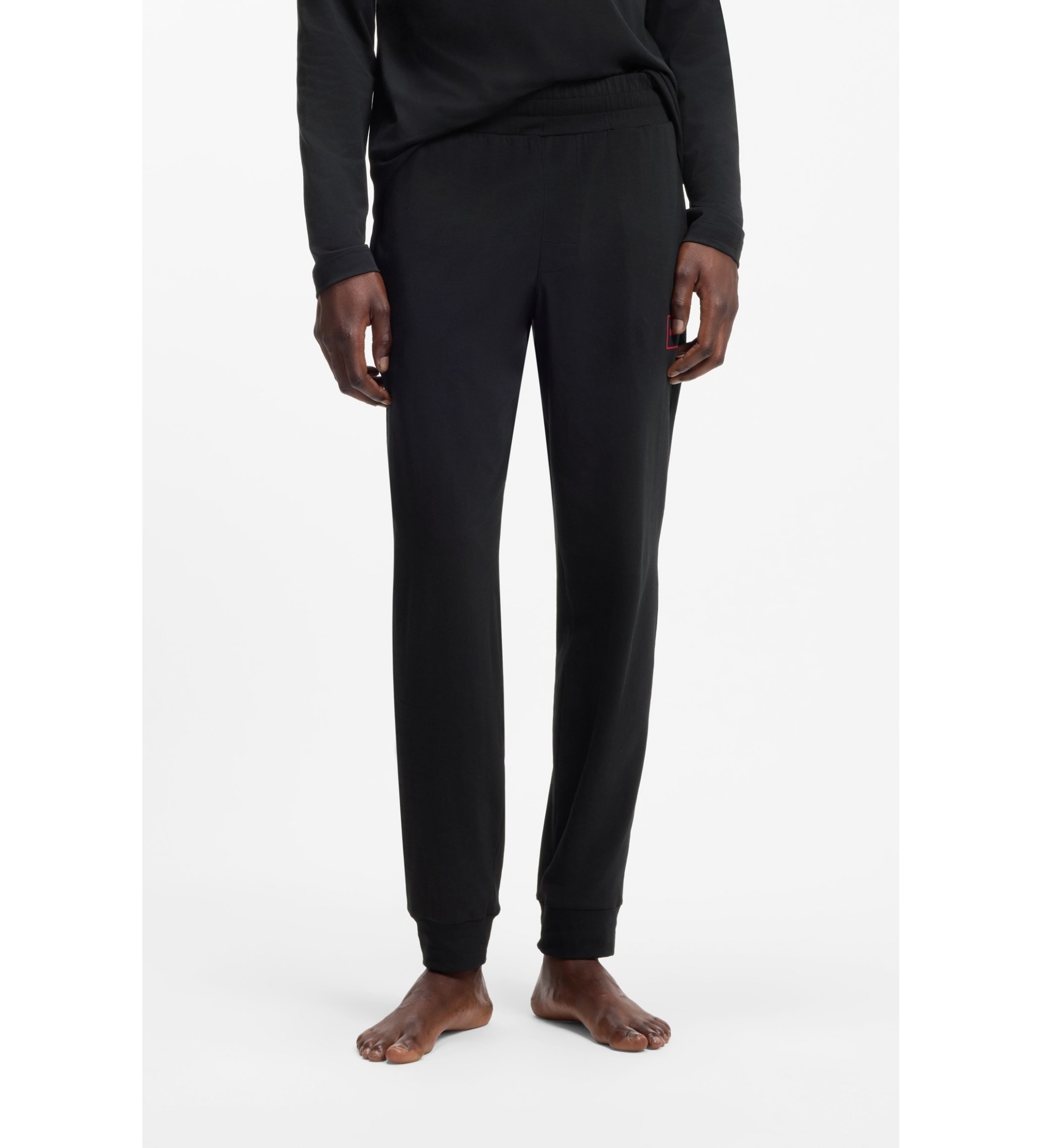 HUGO für Herren. 50525246 Jogginghose aus schwarzer Stretch-Baumwolle (S), Lässig