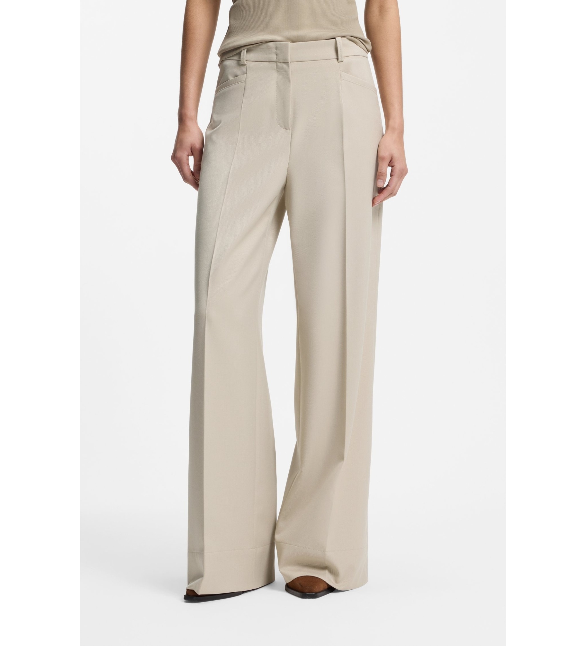 BOSS für Damen. 50562885 Tacodi Hose beige (34), Lässig, Klassisch, Polyester