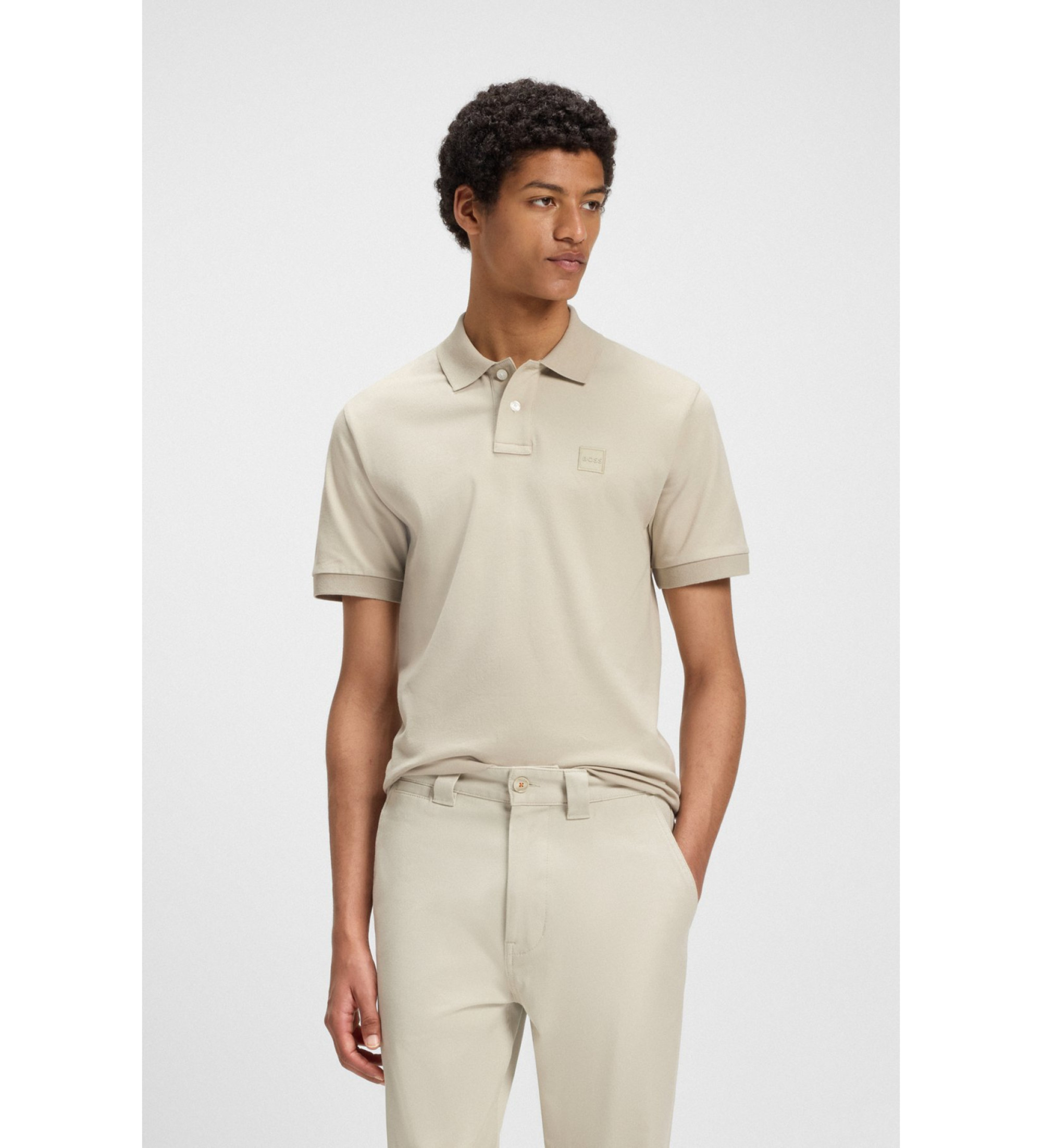 BOSS für Herren. 50507803 Beifahrer-Poloshirt beige (M), Lässig, Baumwolle, Kurzarm