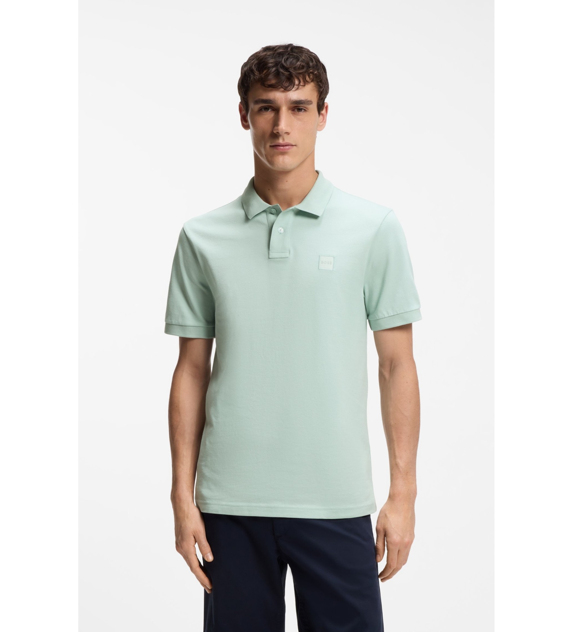 BOSS für Herren. 50507803 Polo Slim Fit türkis (XXL), Lässig, Baumwolle, Kurzarm