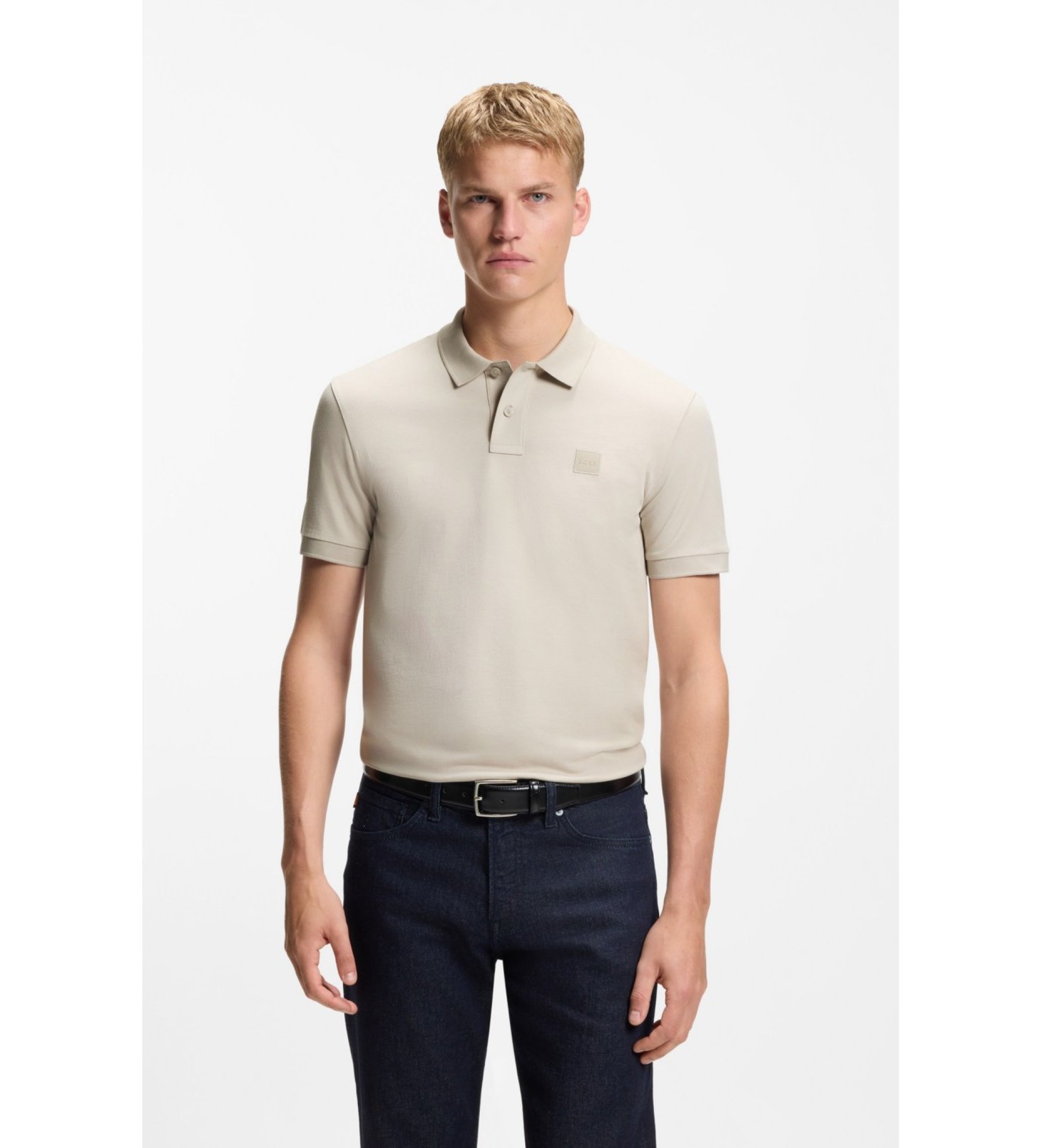 BOSS für Herren. 50507803 Slim Fit Poloshirt beige (L), Lässig, Baumwolle, Kurzarm