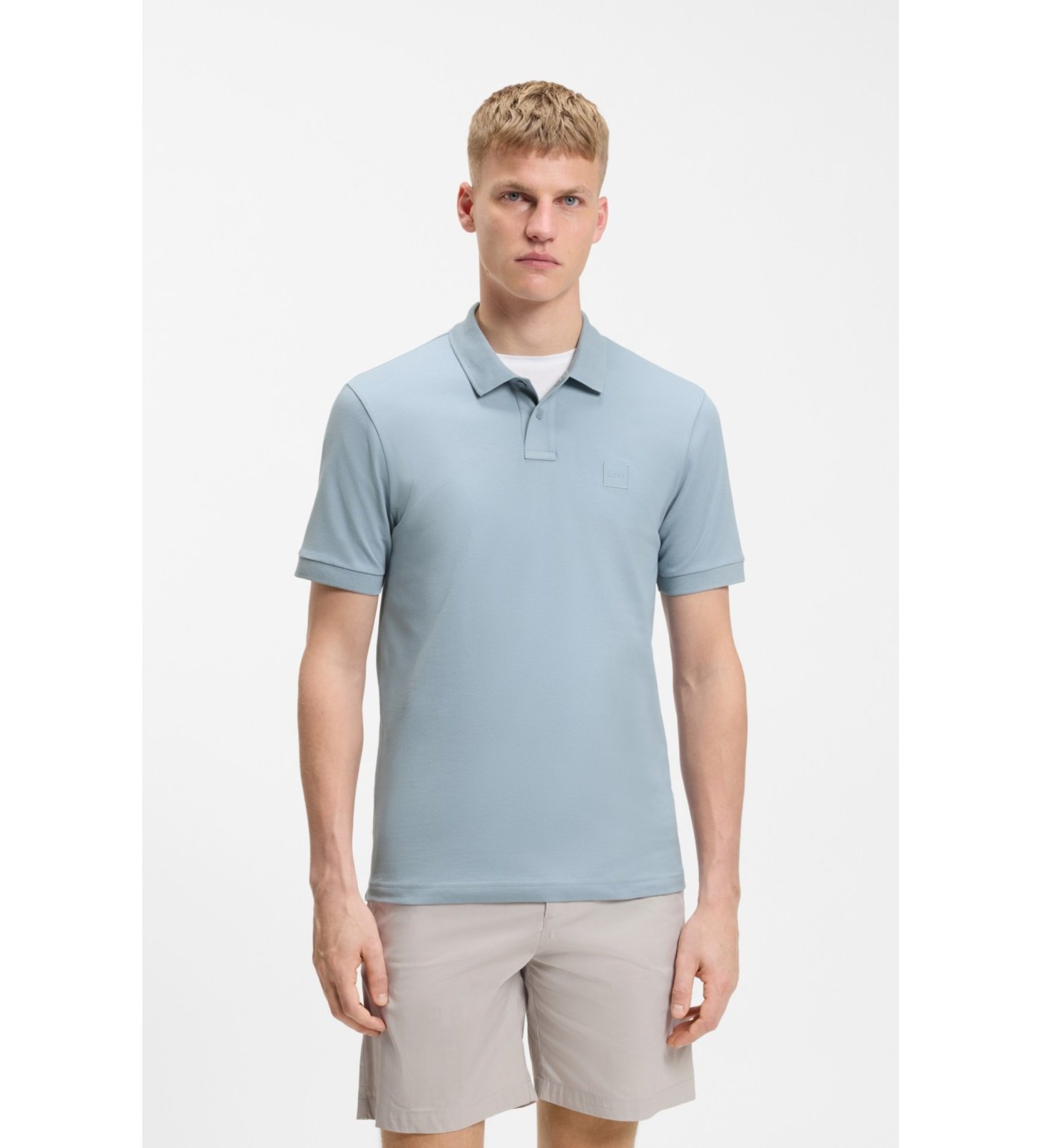 BOSS für Herren. 50507803 Slim Fit Polo blau (L), Lässig, Baumwolle, Kurzarm