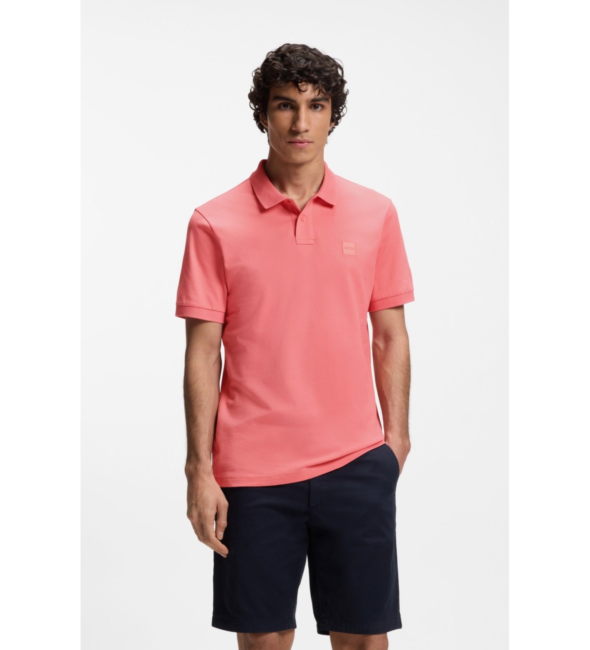 BOSS für Herren. 50507803 Slim Fit Poloshirt rot rosa (XL), Lässig, Baumwolle, Kurzarm
