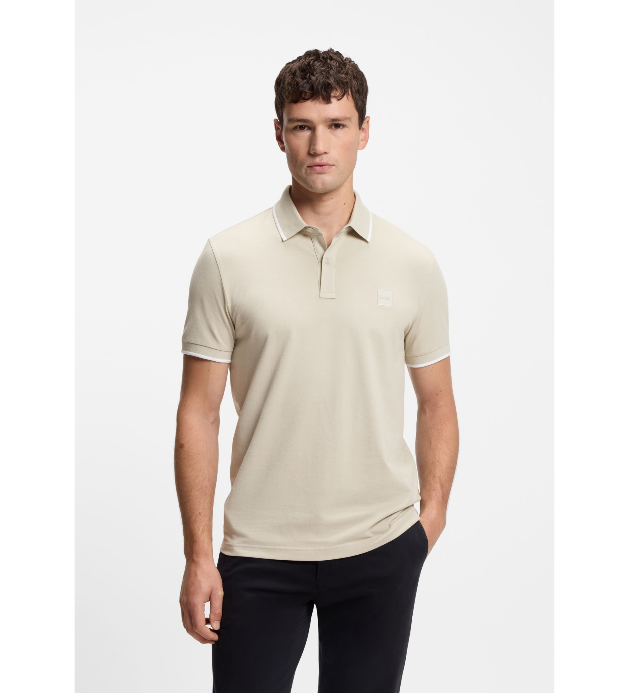 BOSS für Herren. 50507699 Passertip Poloshirt beige (XXL), Lässig, Baumwolle, Kurzarm