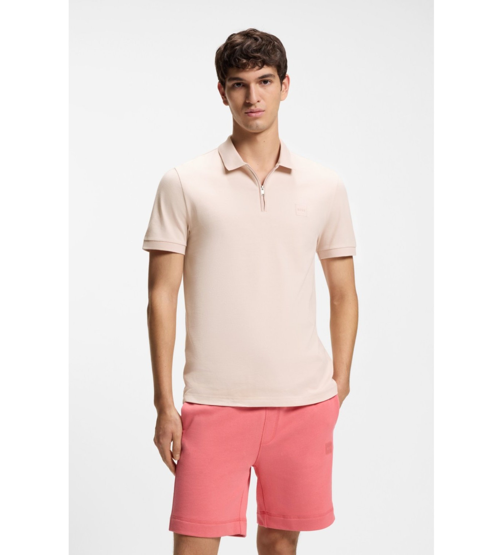 BOSS für Herren. 50537507 Slim Fit Poloshirt rosa (S), Lässig, Baumwolle, Kurzarm