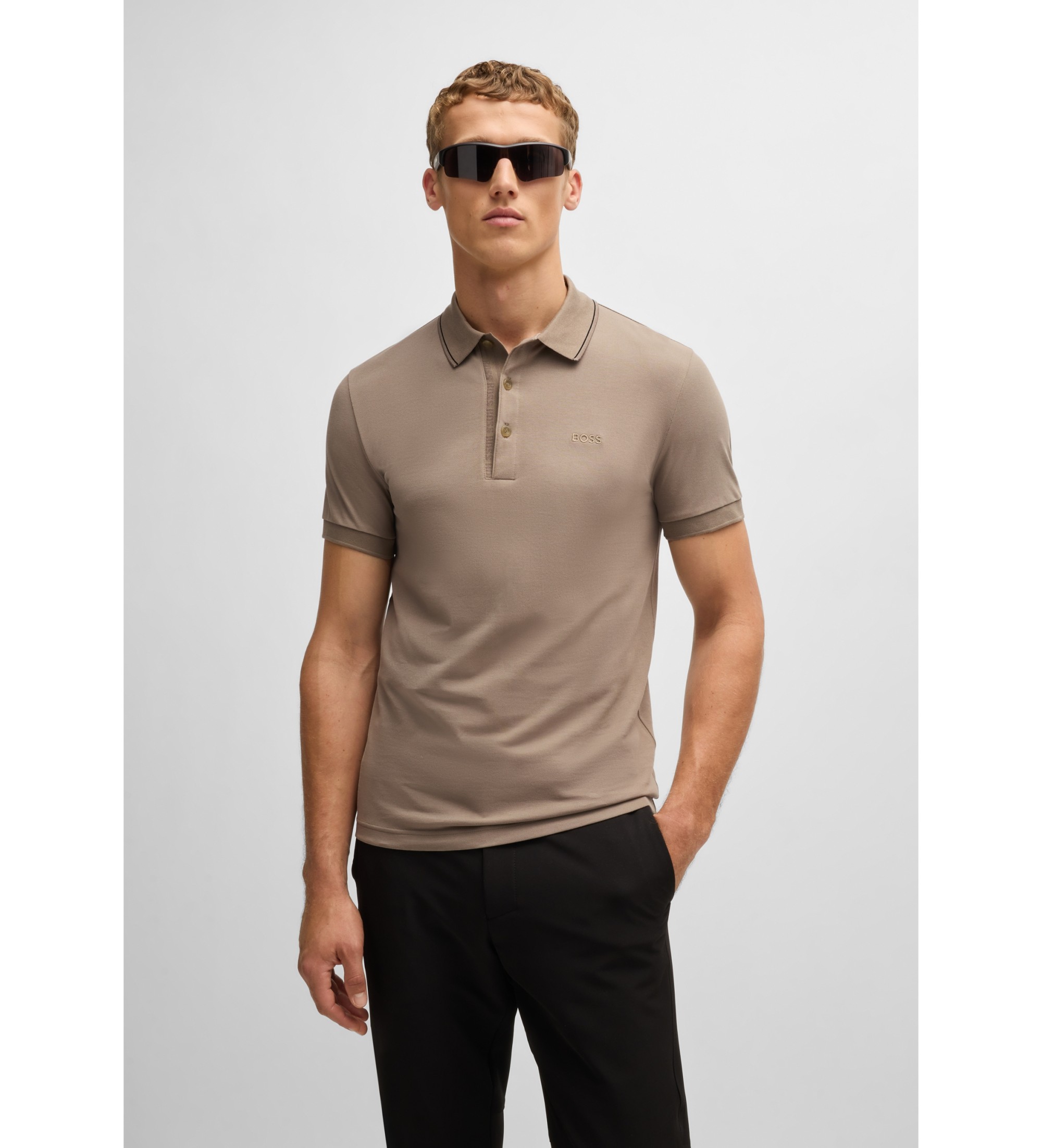 BOSS für Herren. 50506195 Polo Paule4 braun (S), Lässig, Baumwolle, Kurzarm