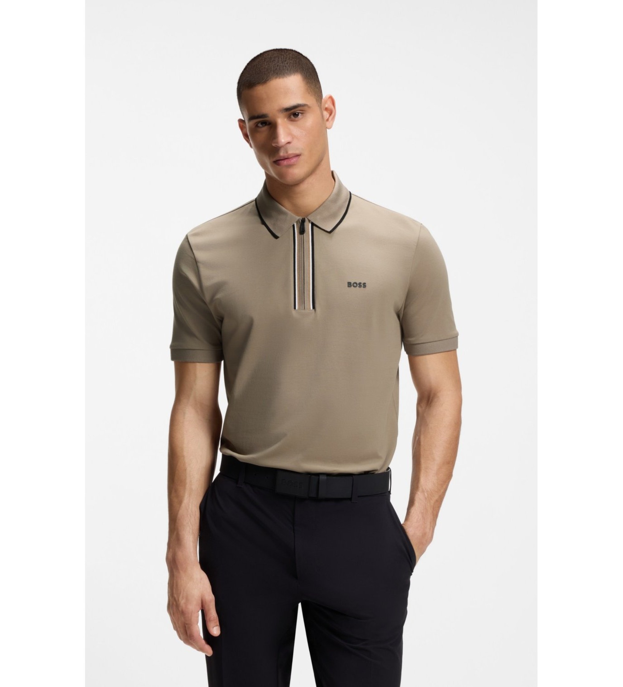 BOSS für Herren. 50555698 Active Slim Fit Poloshirt grün (L), Lässig, Baumwolle, Kurzarm