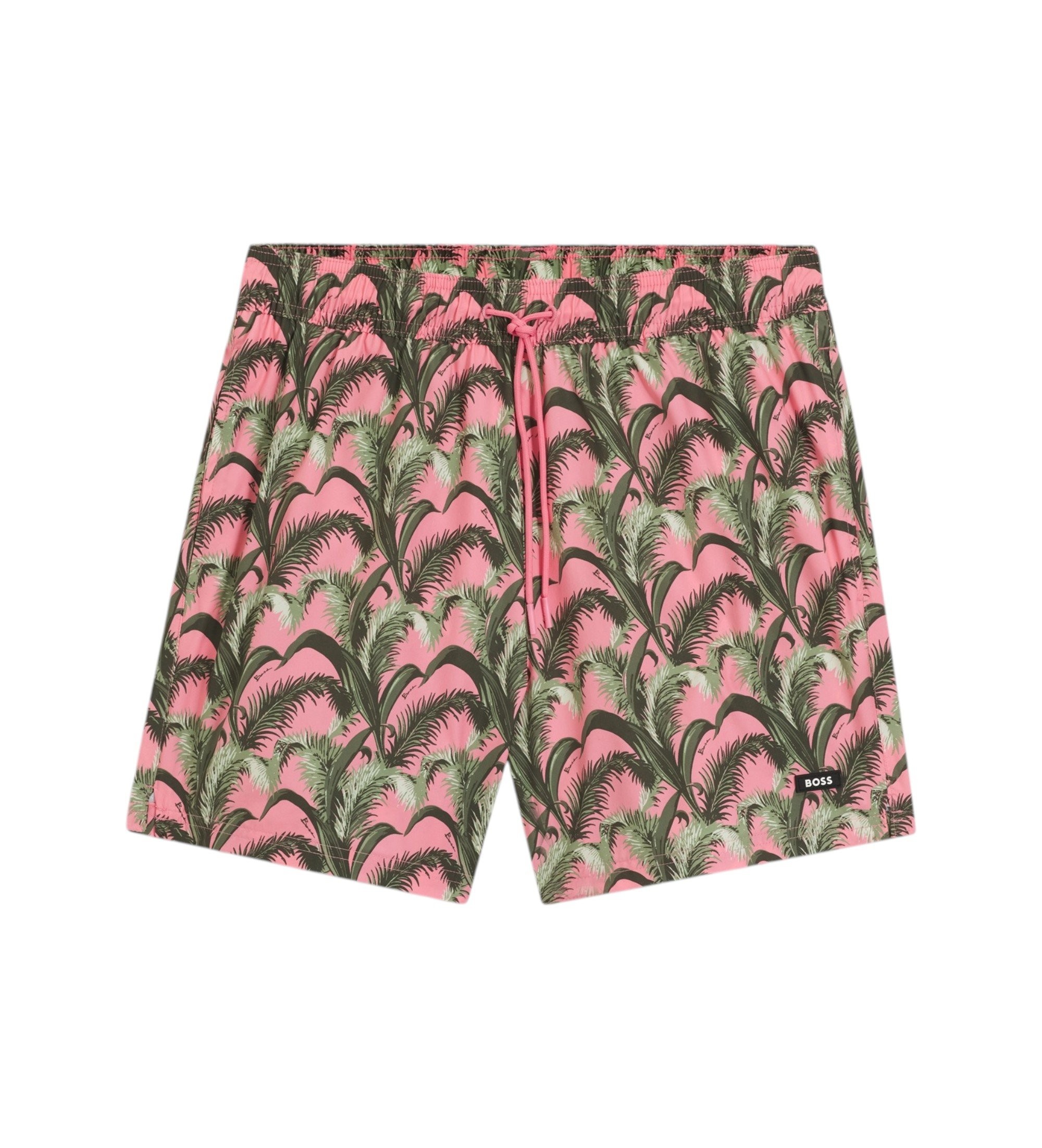 BOSS für Herren. 50561145 Badeanzug mit rosa Paspelierung mit Doppel-B-Monogramm (S), Strandbekleidung, Polyester