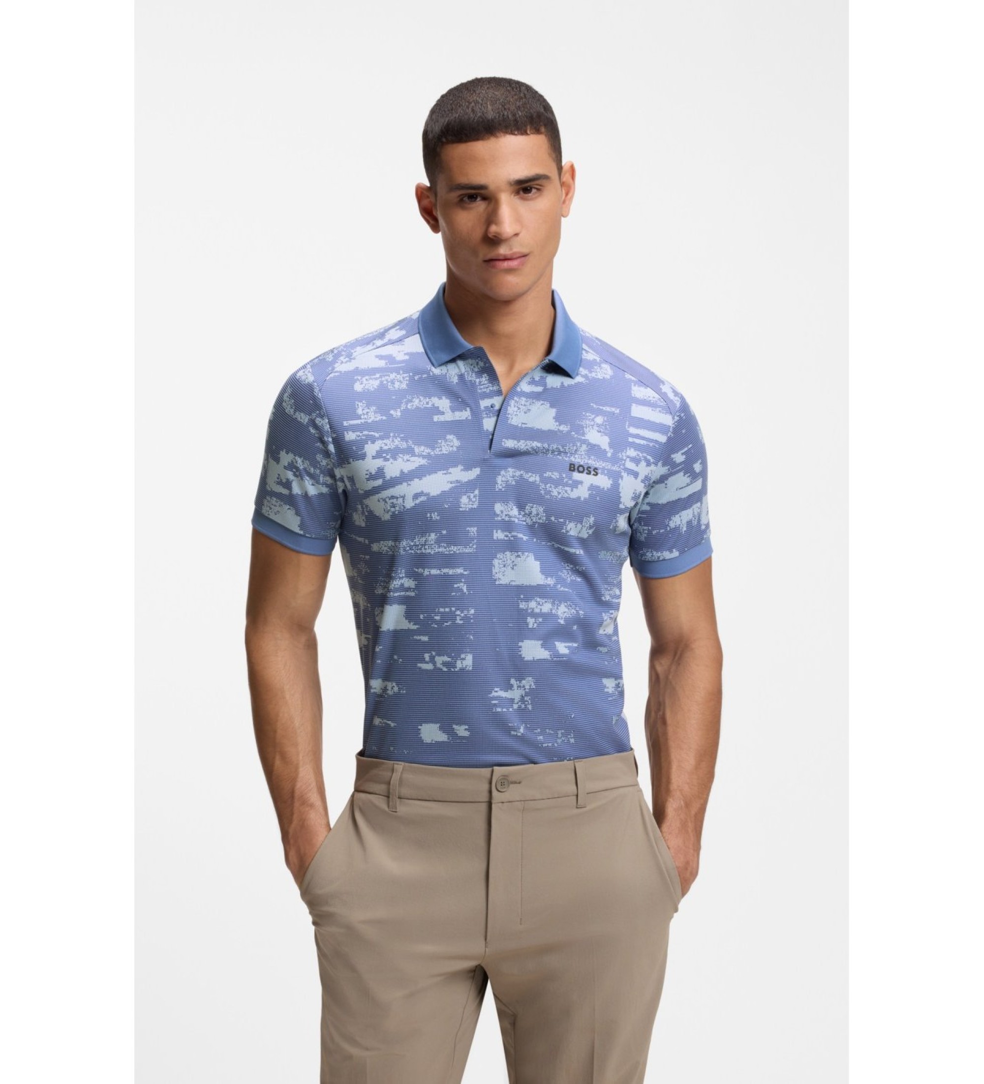 BOSS für Herren. 50558583 Active Slim Fit Poloshirt blau (S), Lässig, Polyester, Kurzarm