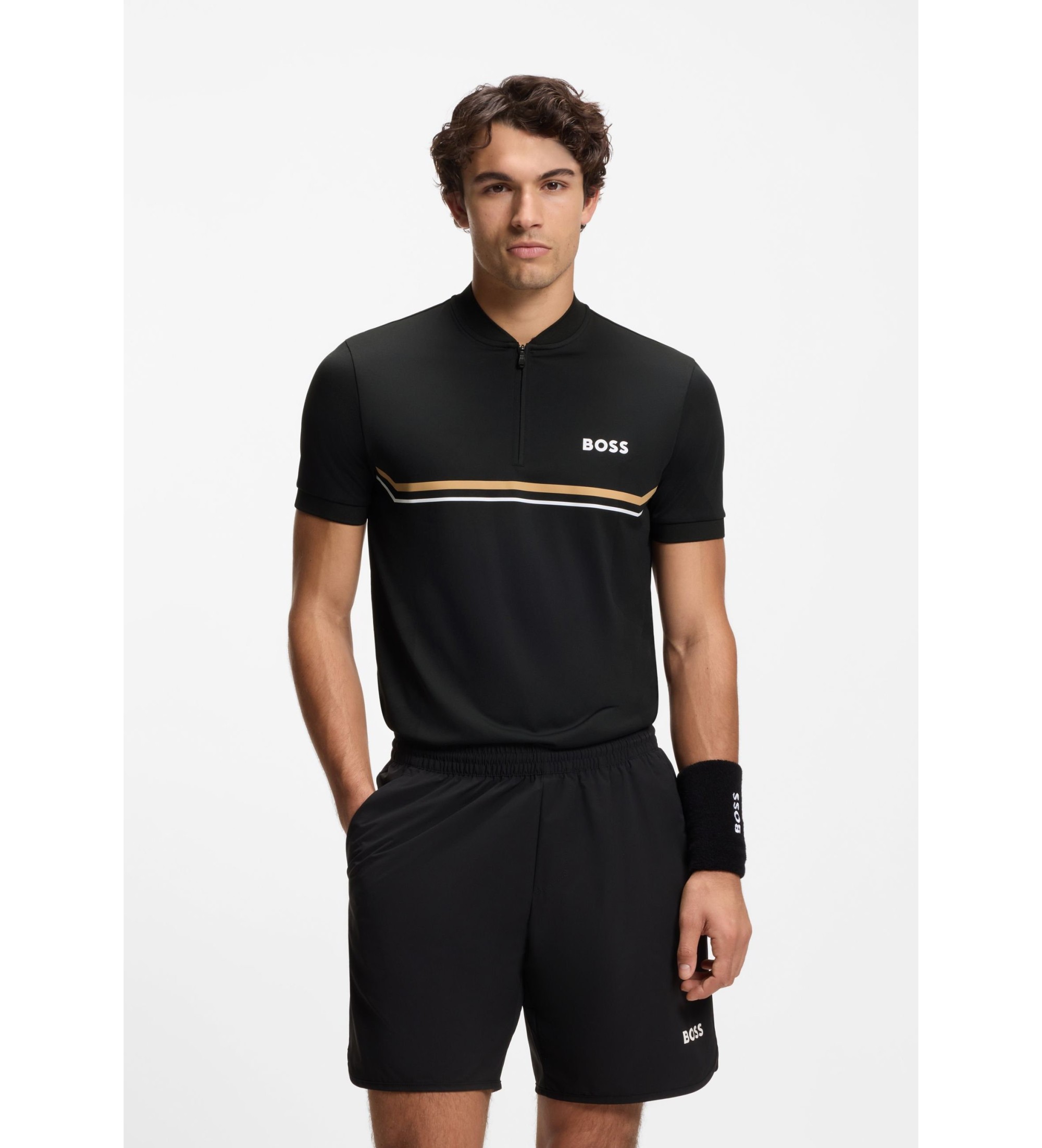 BOSS für Herren. 50554545 Polo Toc schwarz (M), Sportlich, Multisport, Polyester, Kurzarm