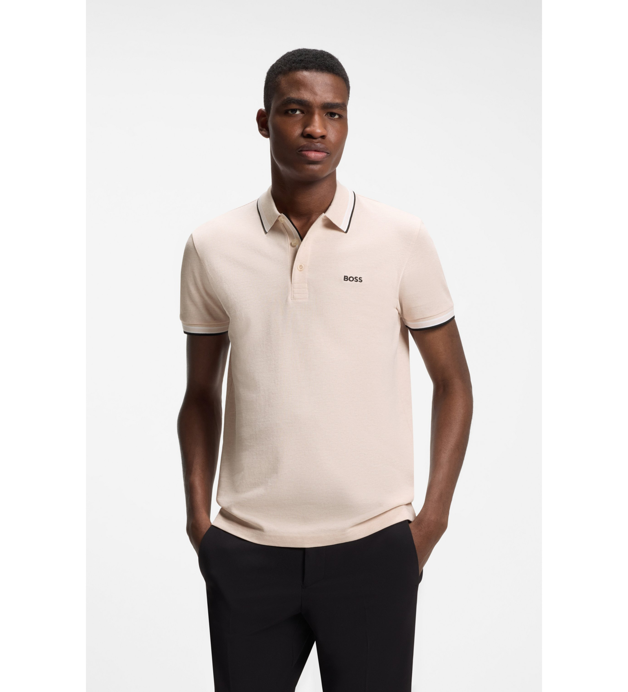 BOSS für Herren. 50469055 Polo Paddy beige (M), Lässig, Baumwolle, Kurzarm