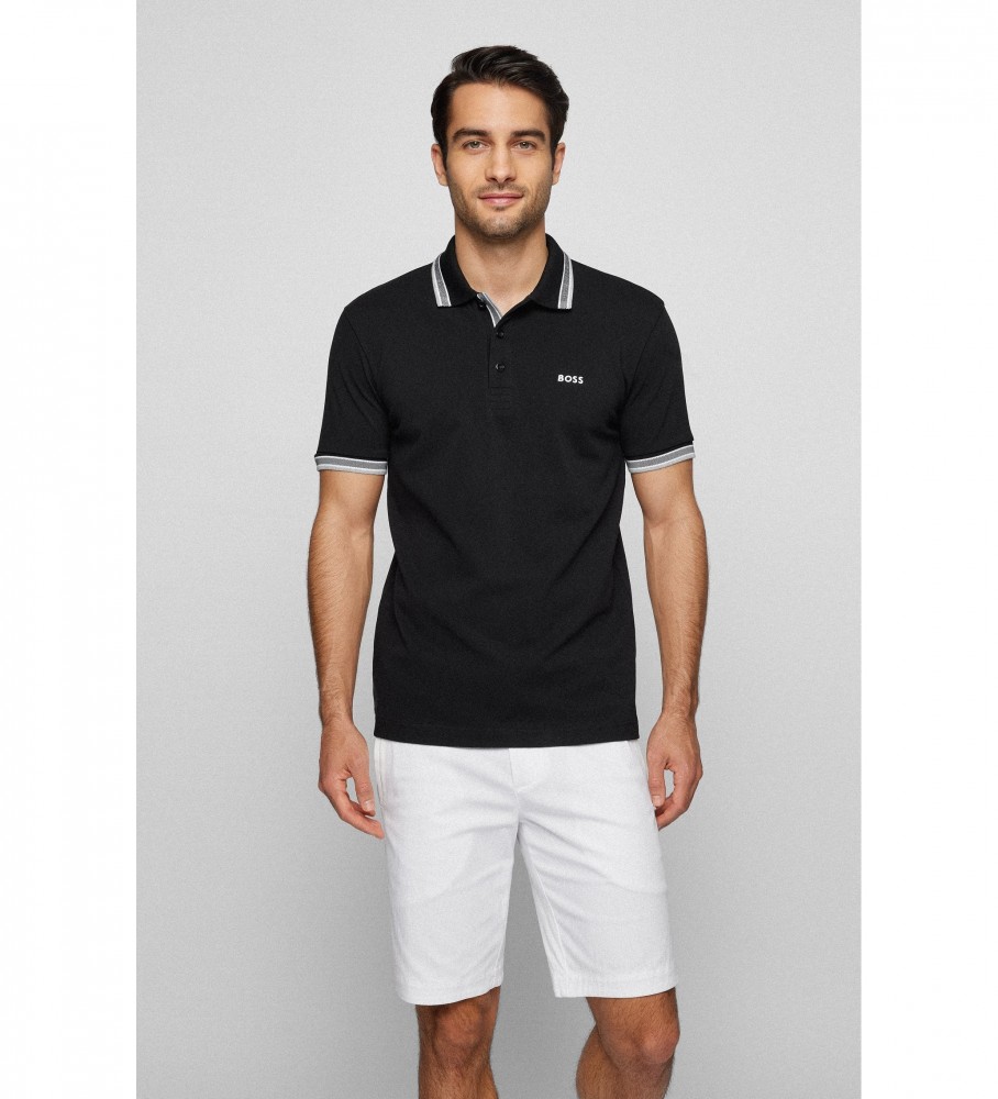 BOSS für Herren. 50469055 Paddy Poloshirt schwarz (S), Lässig, Baumwolle, Kurzarm