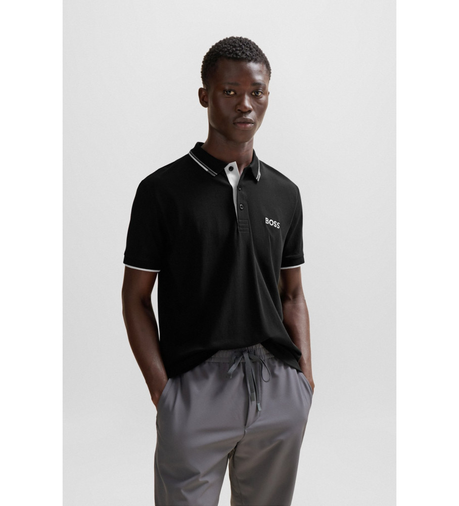 BOSS für Herren. 50469102 Paddy Pro Poloshirt schwarz (S), Lässig, Baumwolle, Kurzarm