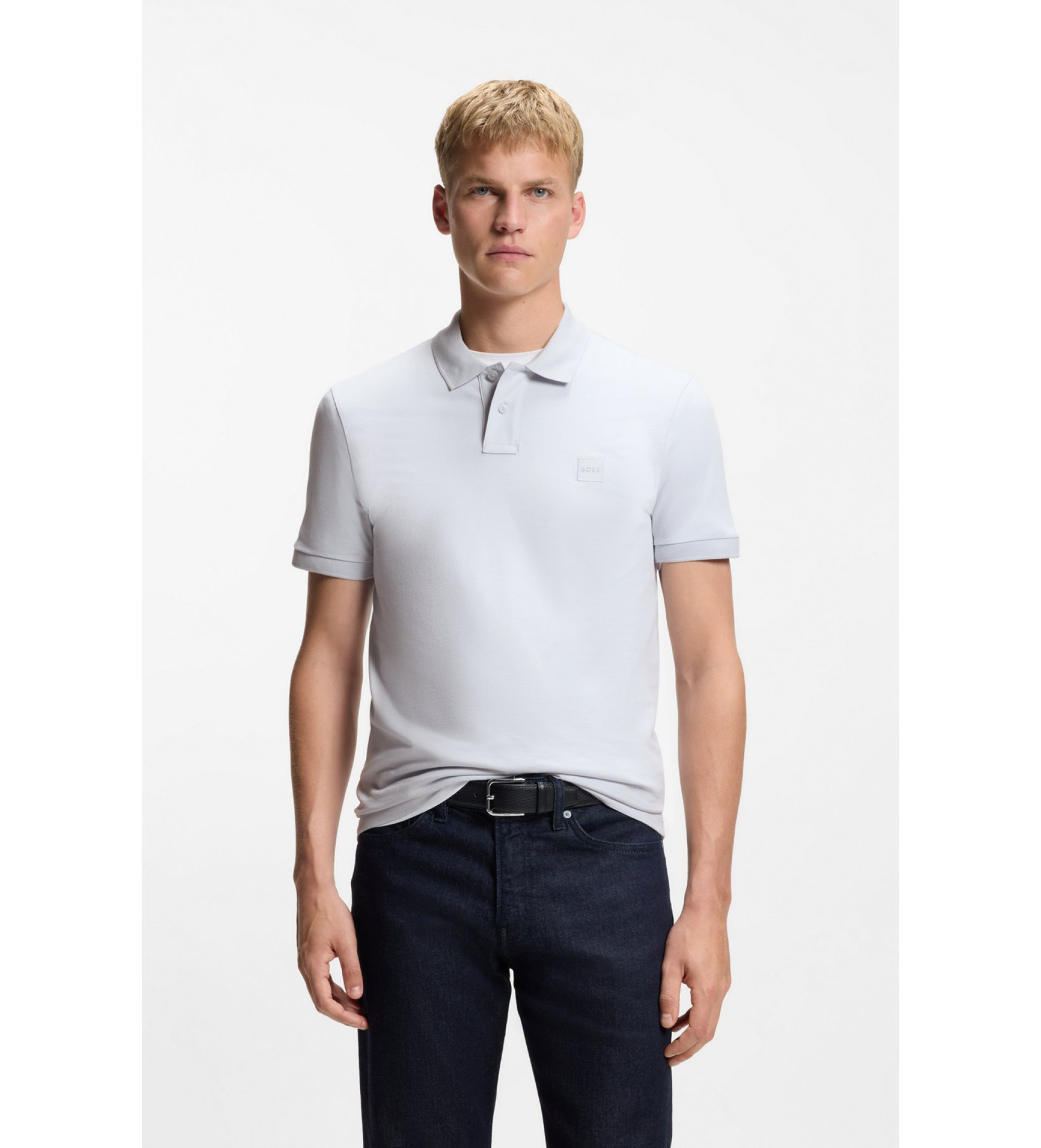 BOSS für Herren. 50507803 Passagier-Poloshirt hellgrau (S), Lässig, Baumwolle, Kurzarm