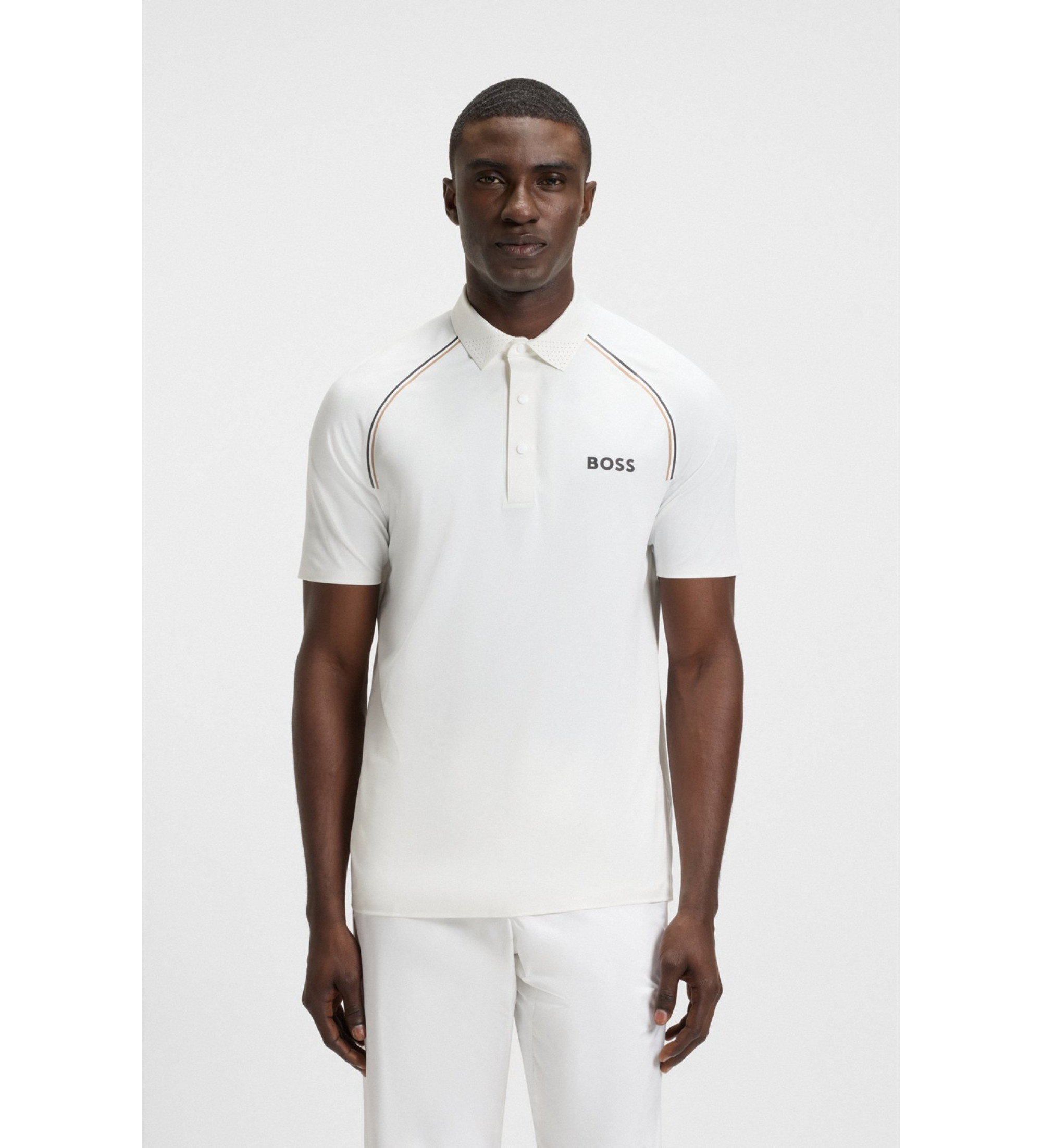BOSSvoor mannen. 50543333 Polo Patteo wit (S), Casual, Katoen, Korte mouwen