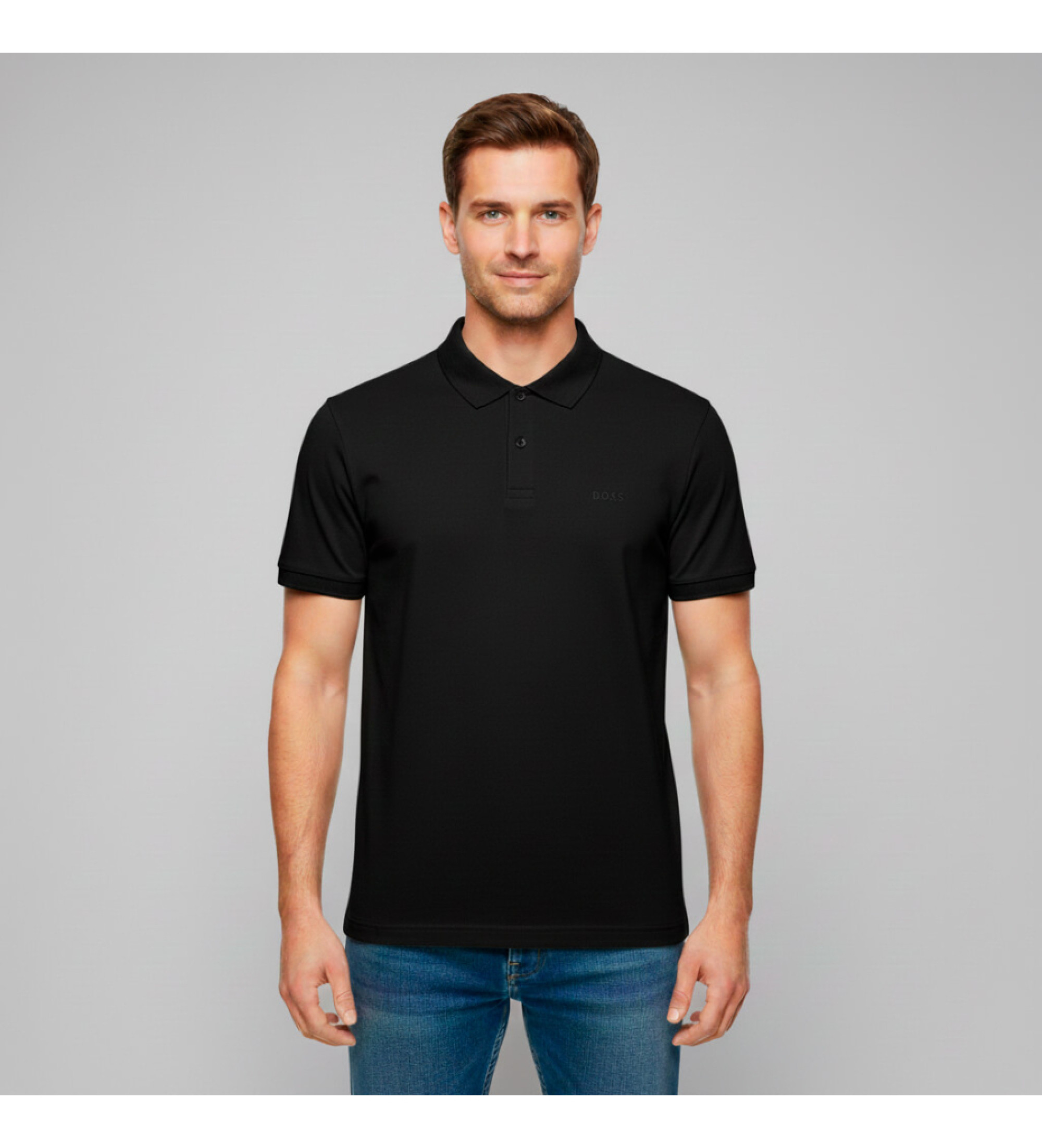 BOSS für Herren. 50555153 Polo Pio 2 schwarz (S), Lässig, Baumwolle, Kurzarm