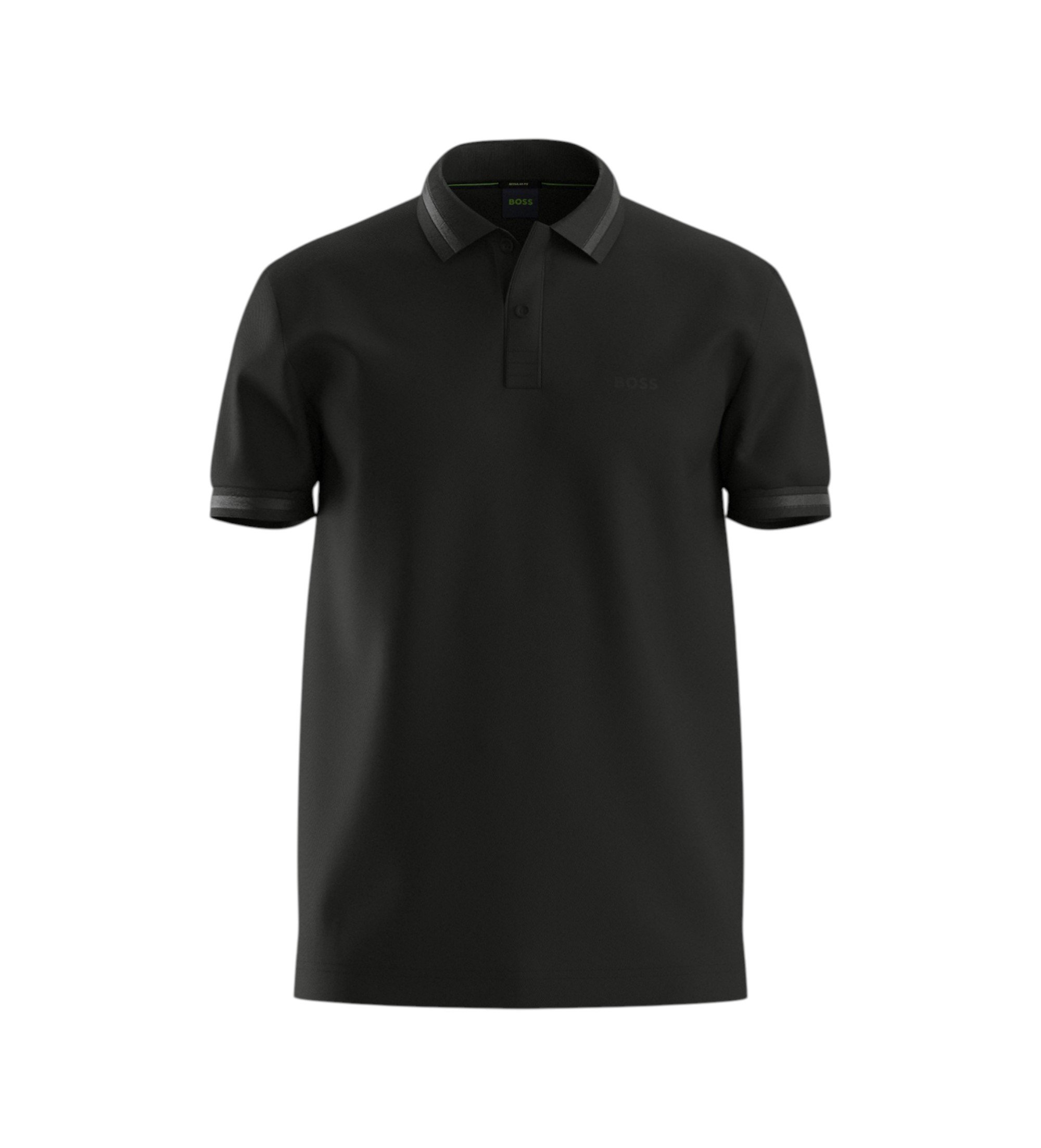 BOSS für Herren. 50554574 Polo Pio (L), Schwarz, Lässig, Baumwolle, Kurzarm