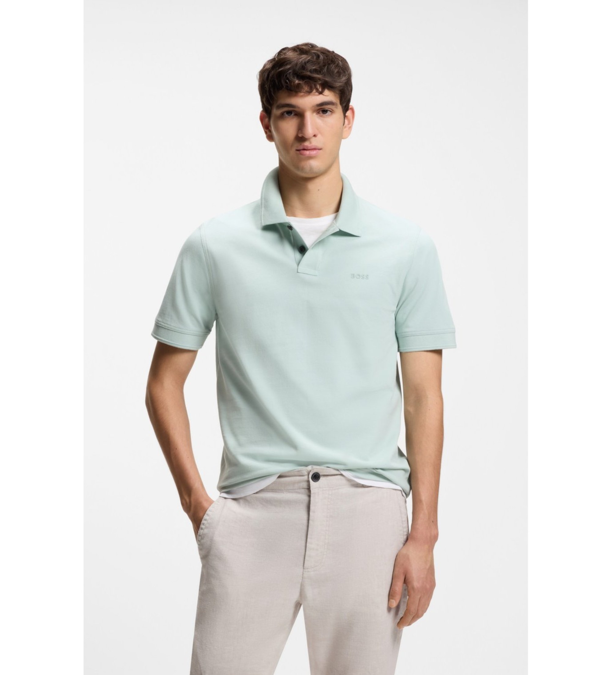 BOSS für Herren. 50507813 Polo Piqué Logo türkis (3XL), Lässig, Baumwolle, Kurzarm