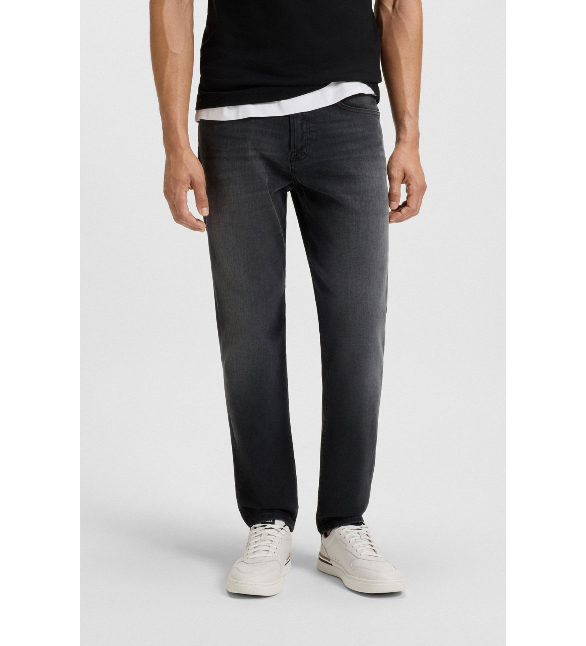 BOSS für Herren. 50534691 Jeans Maine schwarz (35/34), Lässig, Baumwolle, Denim