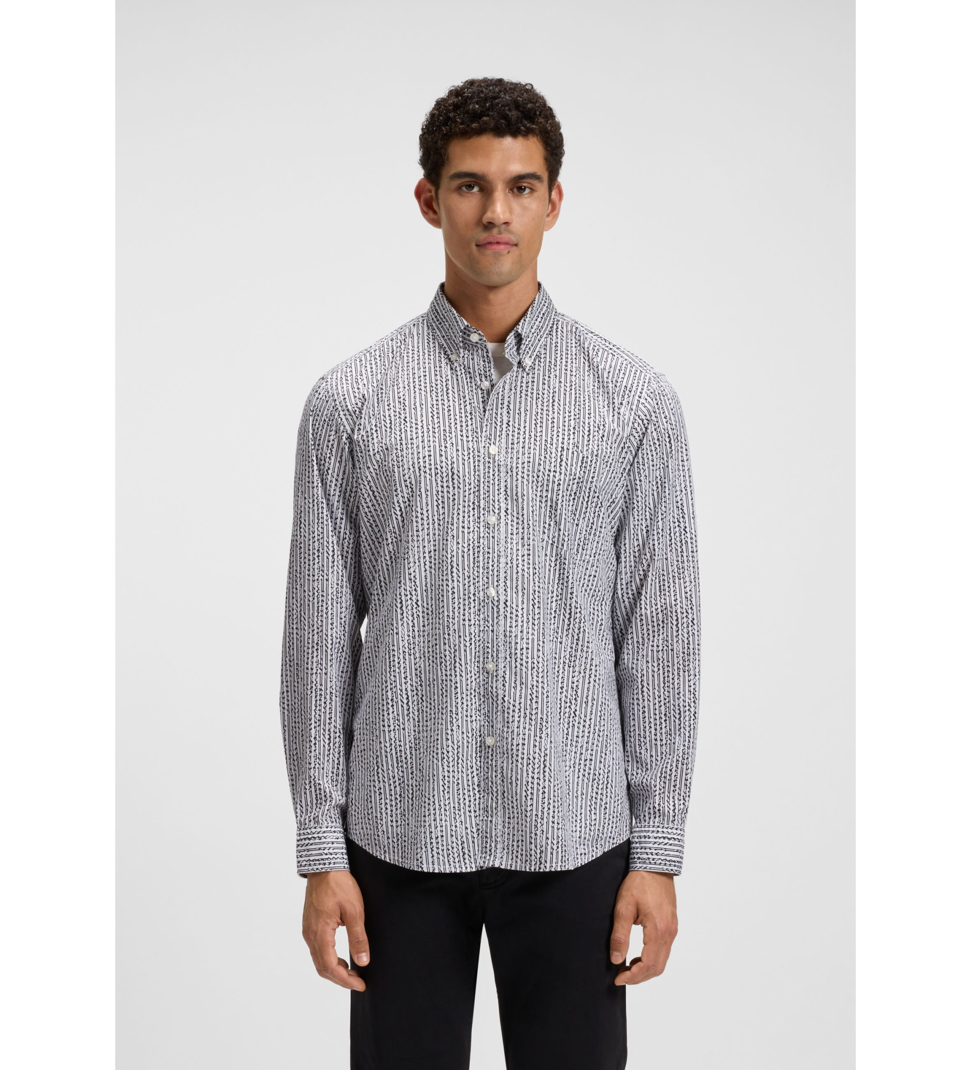 BOSSvoor mannen. 50543513 Overhemd Rickert wit (XL), Casual, Katoen, Lange mouwen