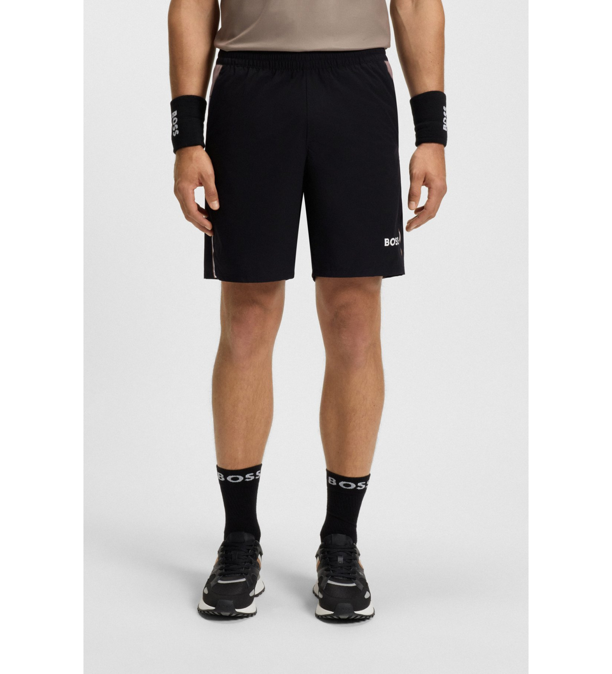 BOSSvoor mannen. 50541370 Wedstrijdshort zwart (XL), Casual, Sportief, Synthetisch, Meerdere sporten