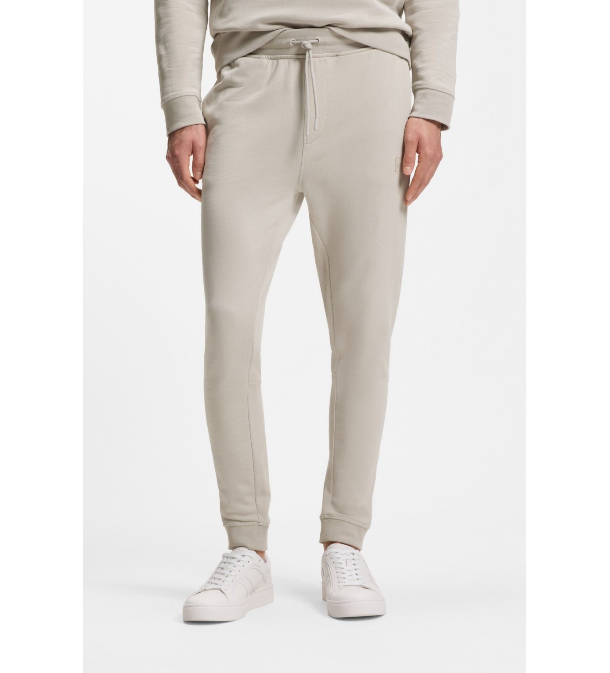 BOSSvoor mannen. 50509303 Vilt broek Applique logo beige (S), Casual, Katoen